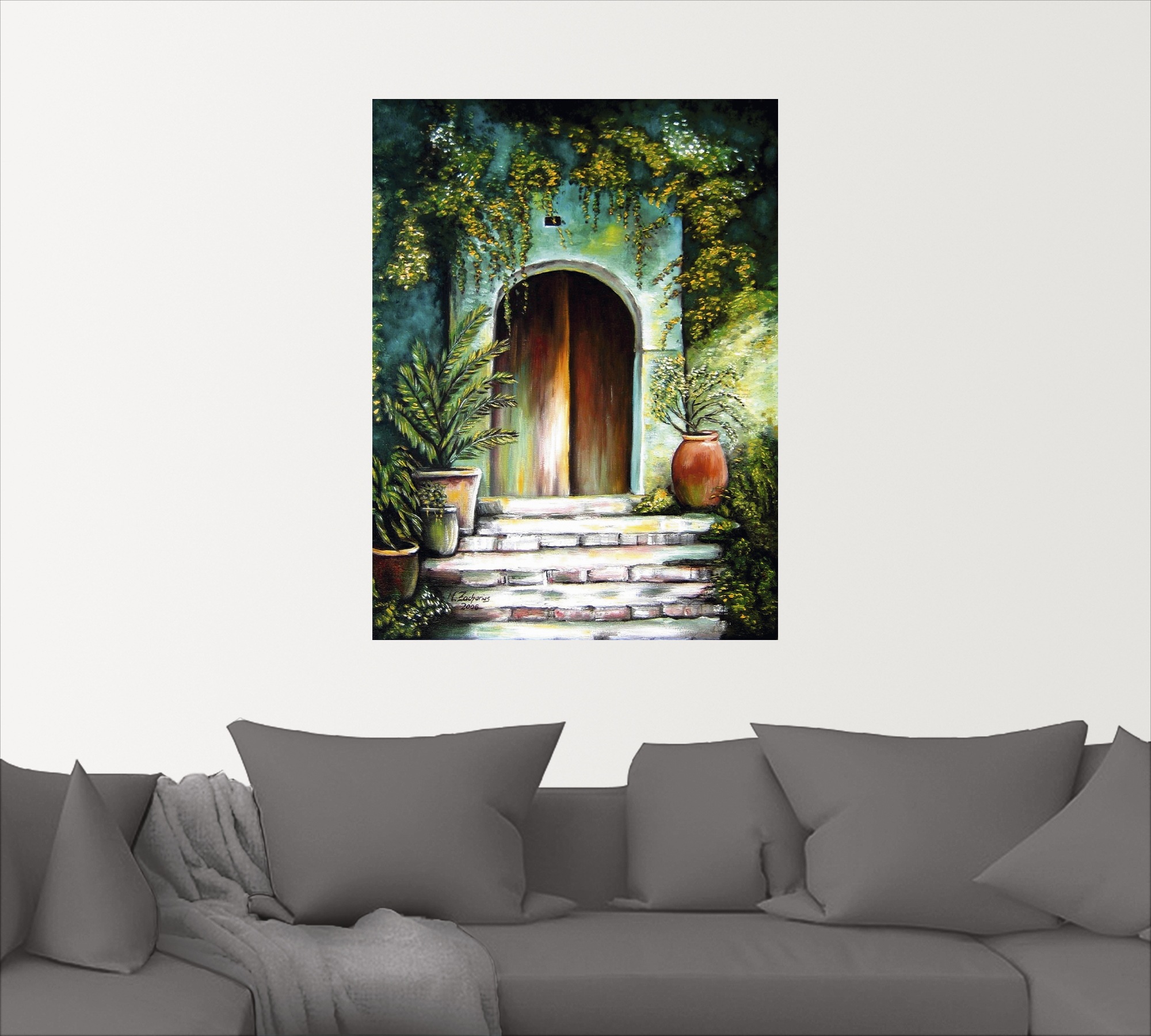 Artland Wandbild »Mediterranes Gartenparadies«, Fenster & Türen, (1 St.), als Alubild, Outdoorbild, Leinwandbild, Poster, Wandaufkleber