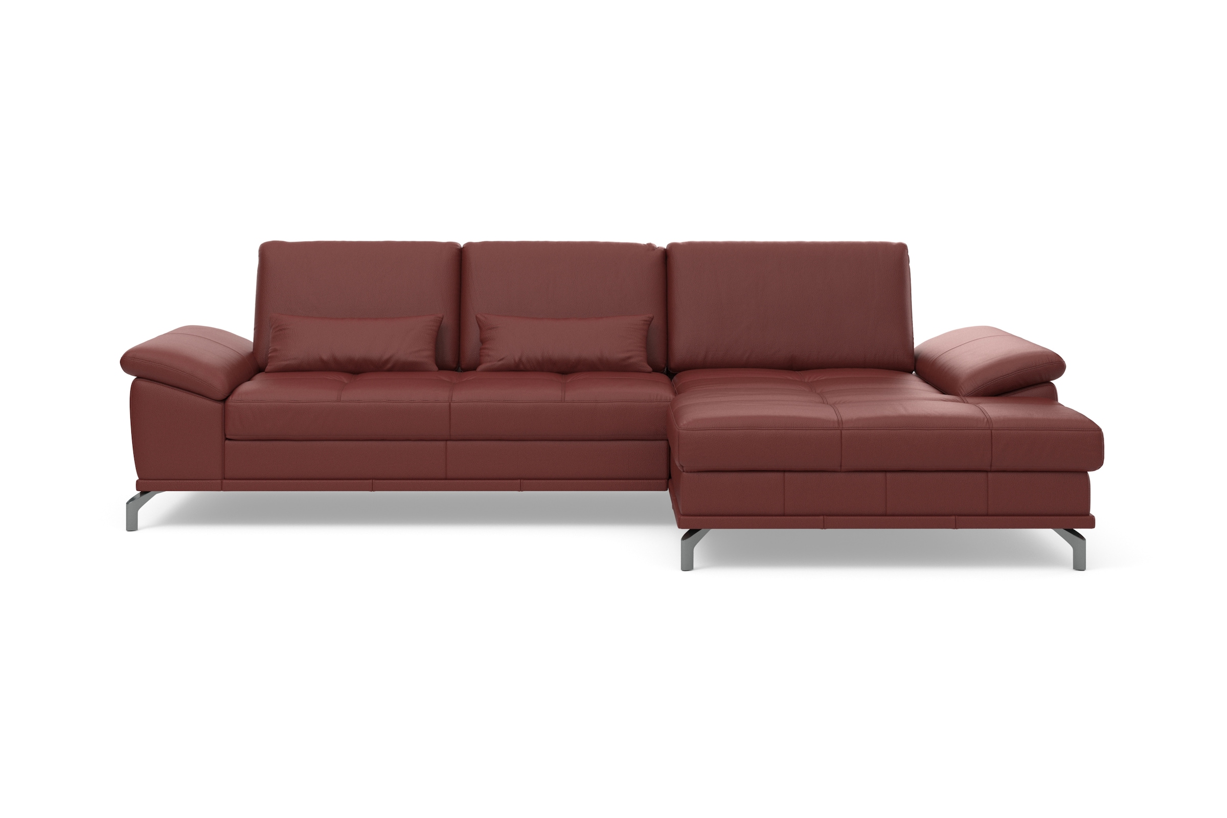 Places of Style Ecksofa Costello, mit Sitztiefenverstellung und Armlehnfunktion, incl. 3 Nierenkissen