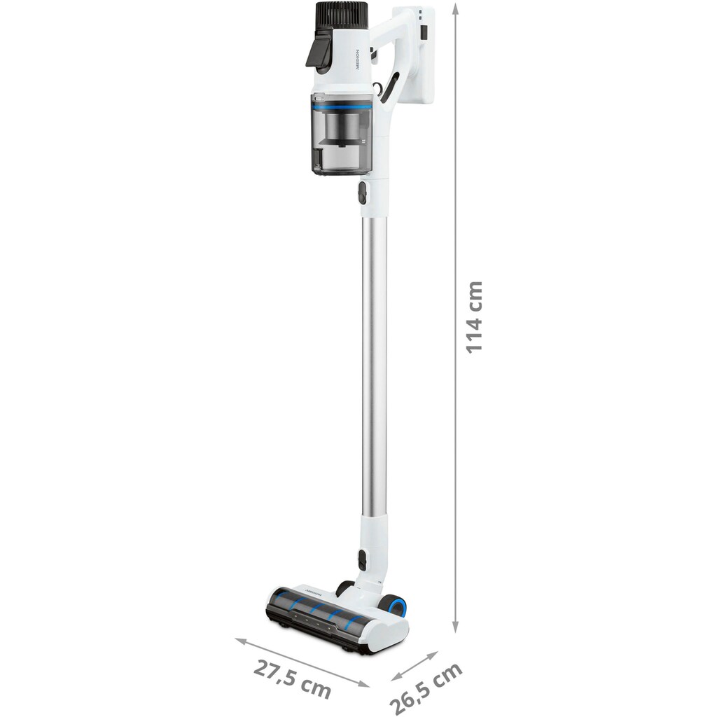 Medion® Akku-Stielstaubsauger »mit Wischfunktion P350, MD11609«, 24 kPa, 300 W, HEPA-H13 Filter