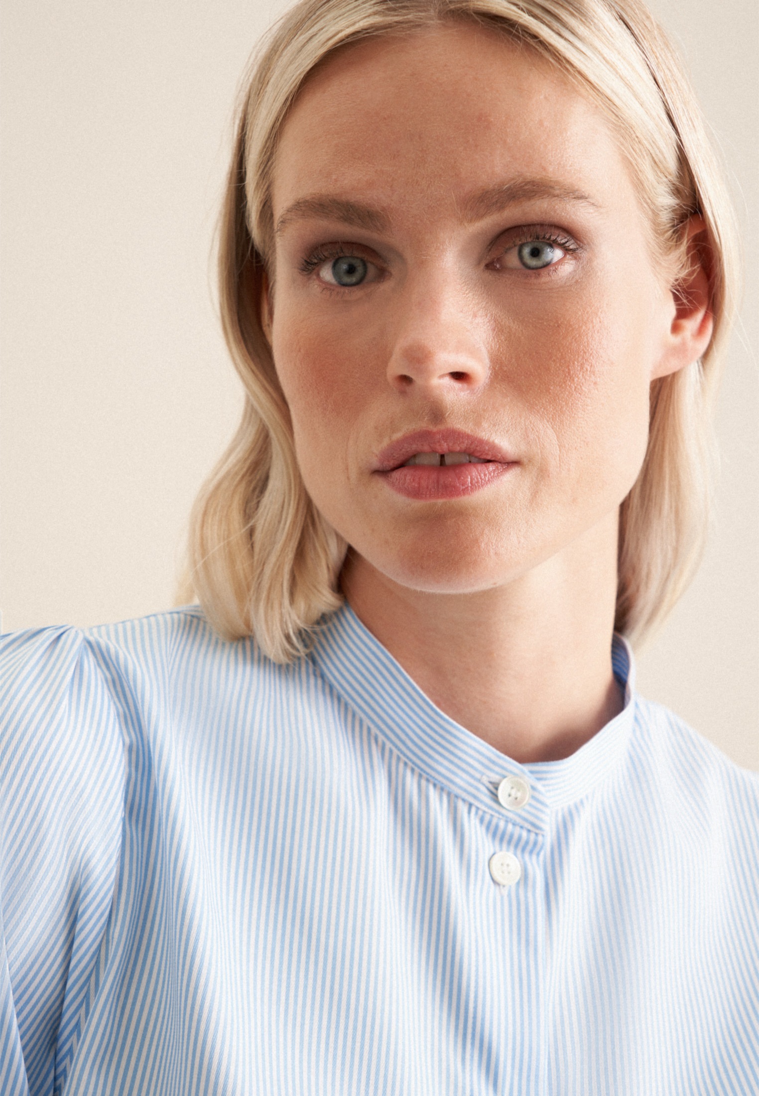 Thumbnail - seidensticker Klassische Bluse "Schwarze Rose" 1/1 Kragen Streifen