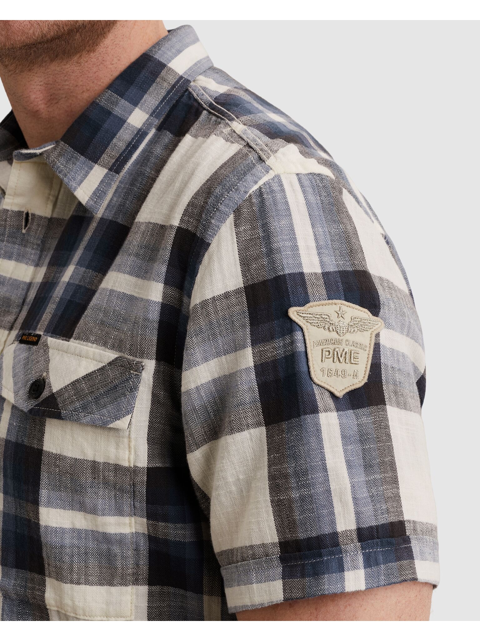 PME LEGEND Kurzarmhemd mit Logo Stickerei