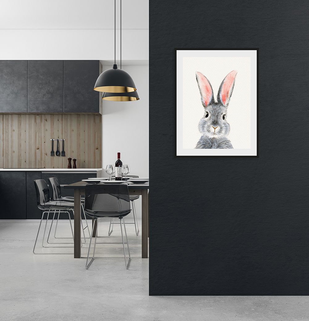 queence Bild "Olaf" Haustiere Kunst 1 Stk. tlg. HD Premium Poster-Druck inkl. Holzrahmen
