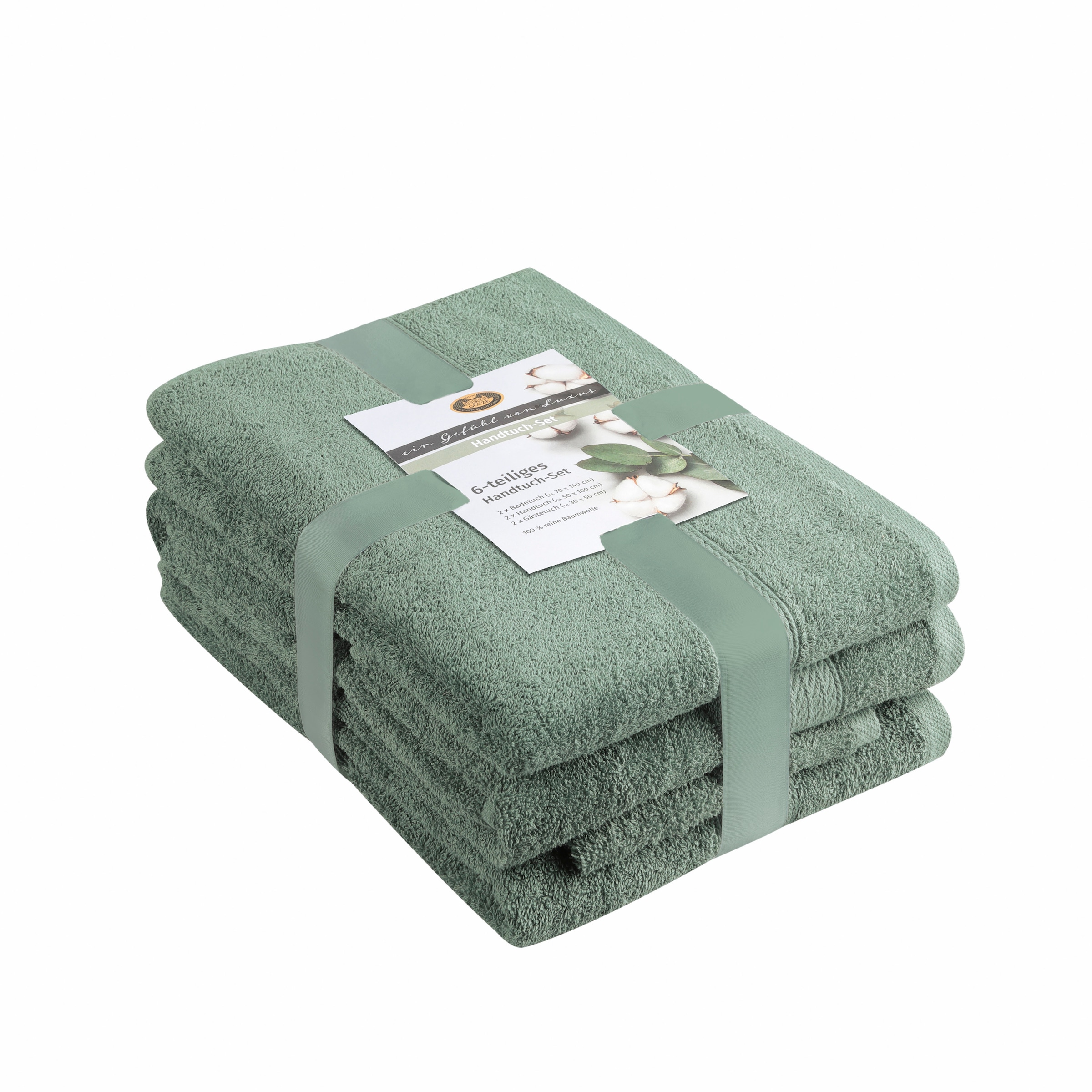 Handtuch Set GÖZZE, grün, Frottier, Obermaterial: 100% Baumwolle, Handtücher, "Lucia"
