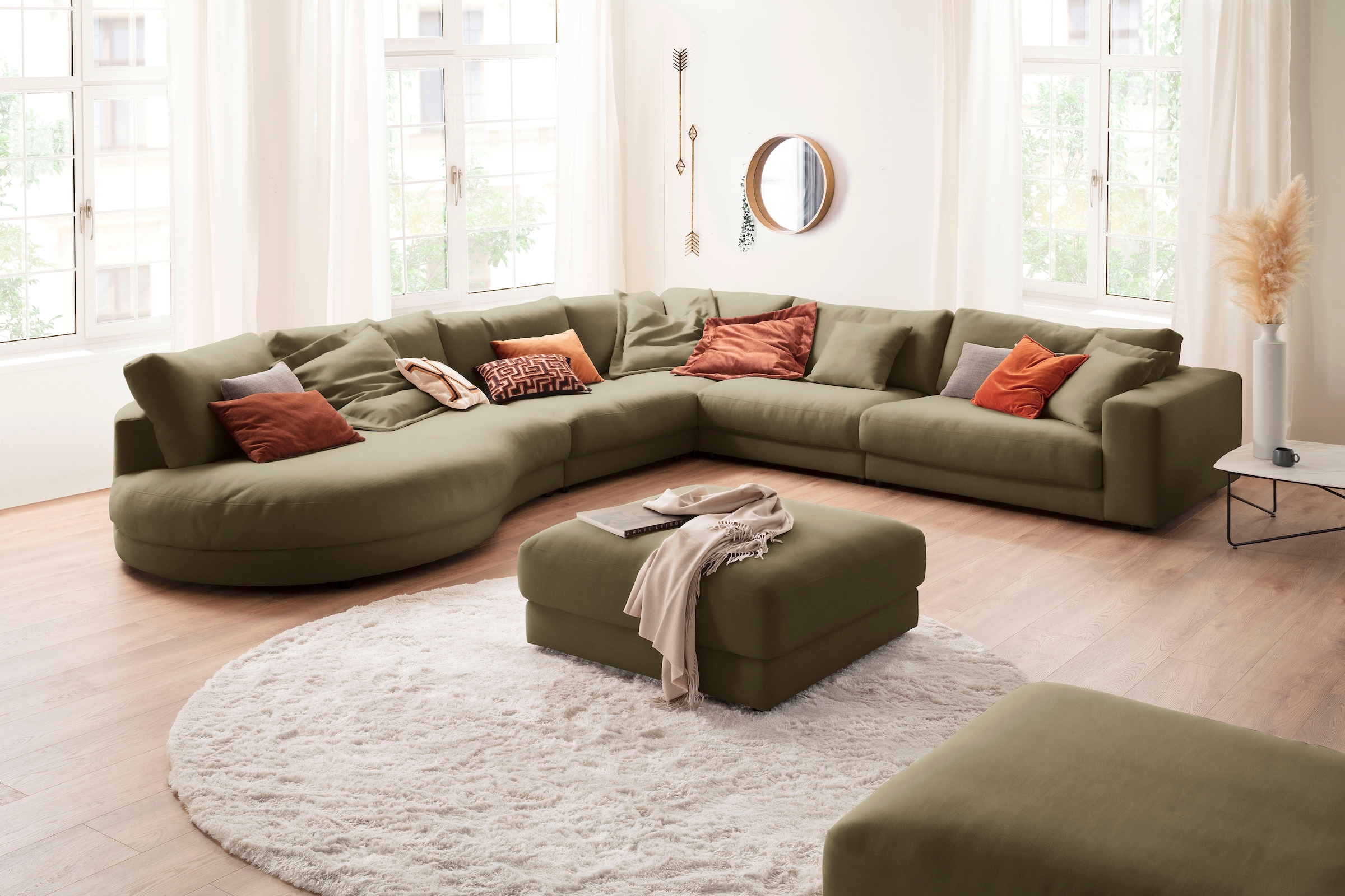 3C Candy Ecksofa »Enisa II, bequem und komfortabel, Mega Familiensofa, L-Form«, incl. 3 Flatterkissen, wahlweise mit Flecken-Schutz-Bezug Easy care