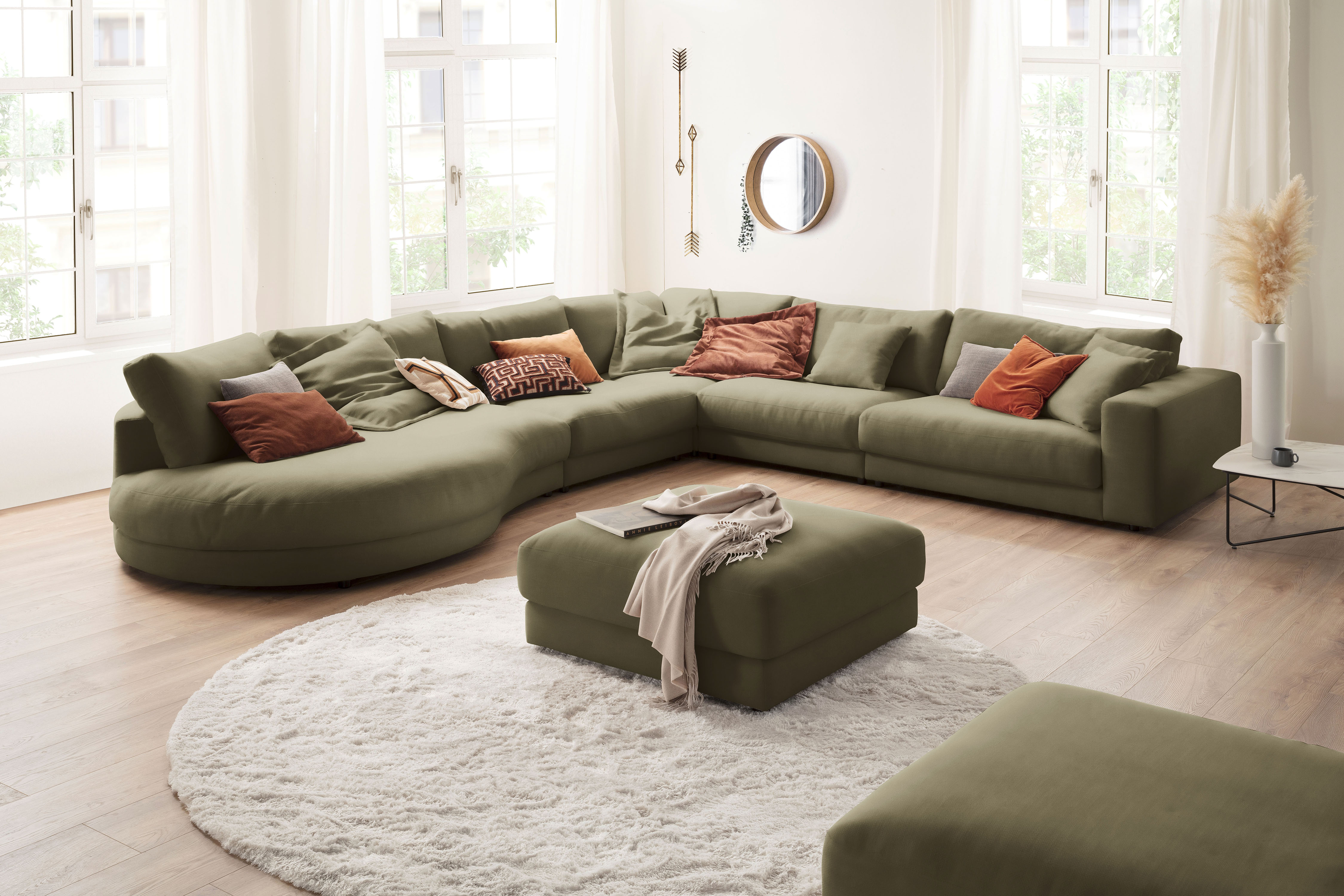 3C Candy Ecksofa "Enisa II, bequem und komfortabel, Mega Familiensofa, L-Form" incl. 3 Flatterkissen, wahlweise mit Flecken-Schutz-Bezug Easy care