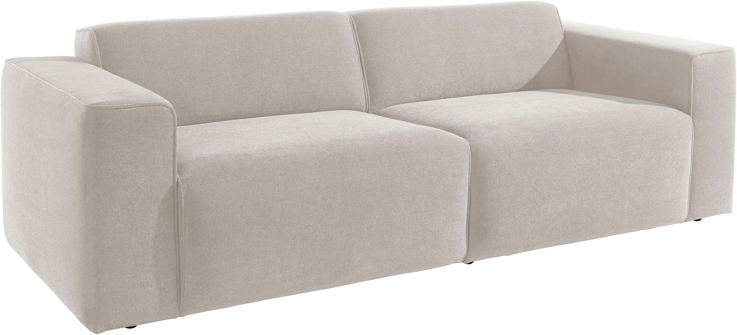 andas 3-Sitzer »Noord mit Kedernaht, Breite 232 cm«, Cord, Struktur, Webstoff, mit Wellenunterfederung, Massivholzrahmen