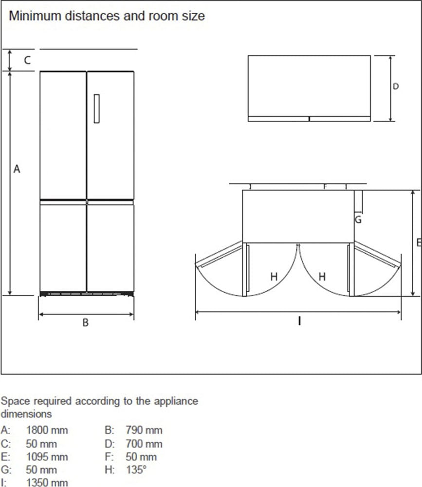 Hanseatic Multi Door »HCDC18080CI«, HCDC18080CI, 180 cm hoch, 79 cm breit, NoFrost, Display, Türalarm