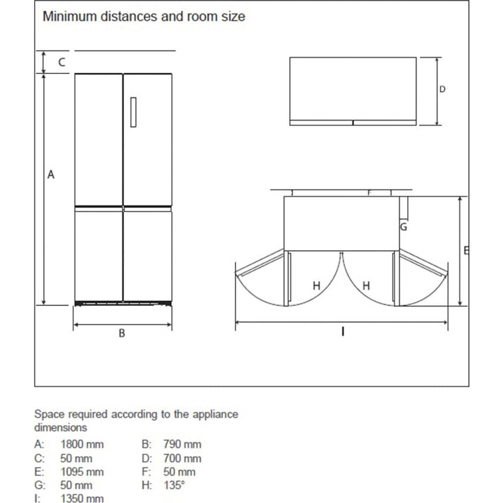 Hanseatic Multi Door »HCDC18080C«, HCDC18080CI, 180 cm hoch, 79 cm breit