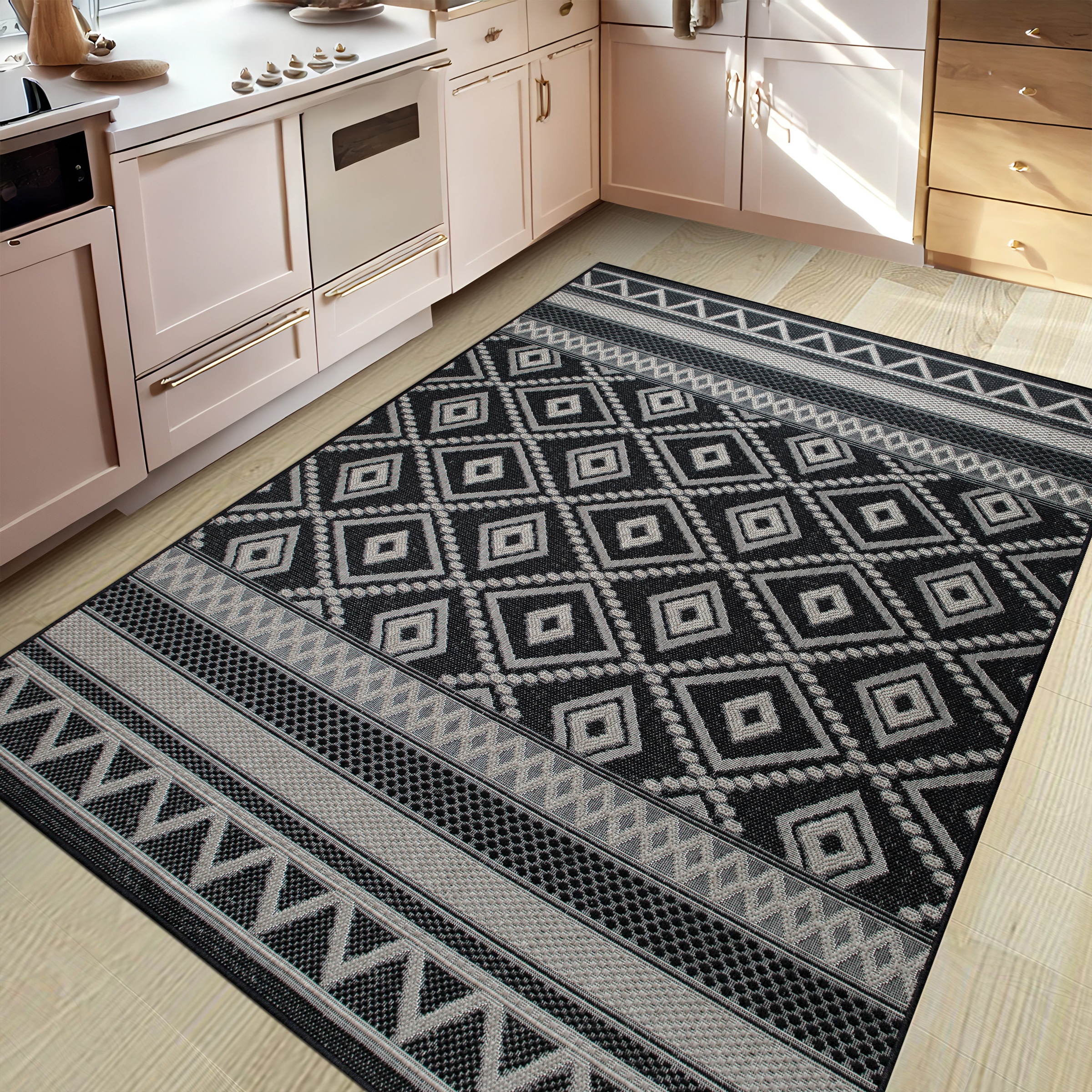 my home Teppich »Toronto auch als Läufer erhältlich«, rechteckig, 3 mm Höhe, In- und Outdoor geeignet, Sisal-Optik, Wetterfest & UV-beständig, Boho