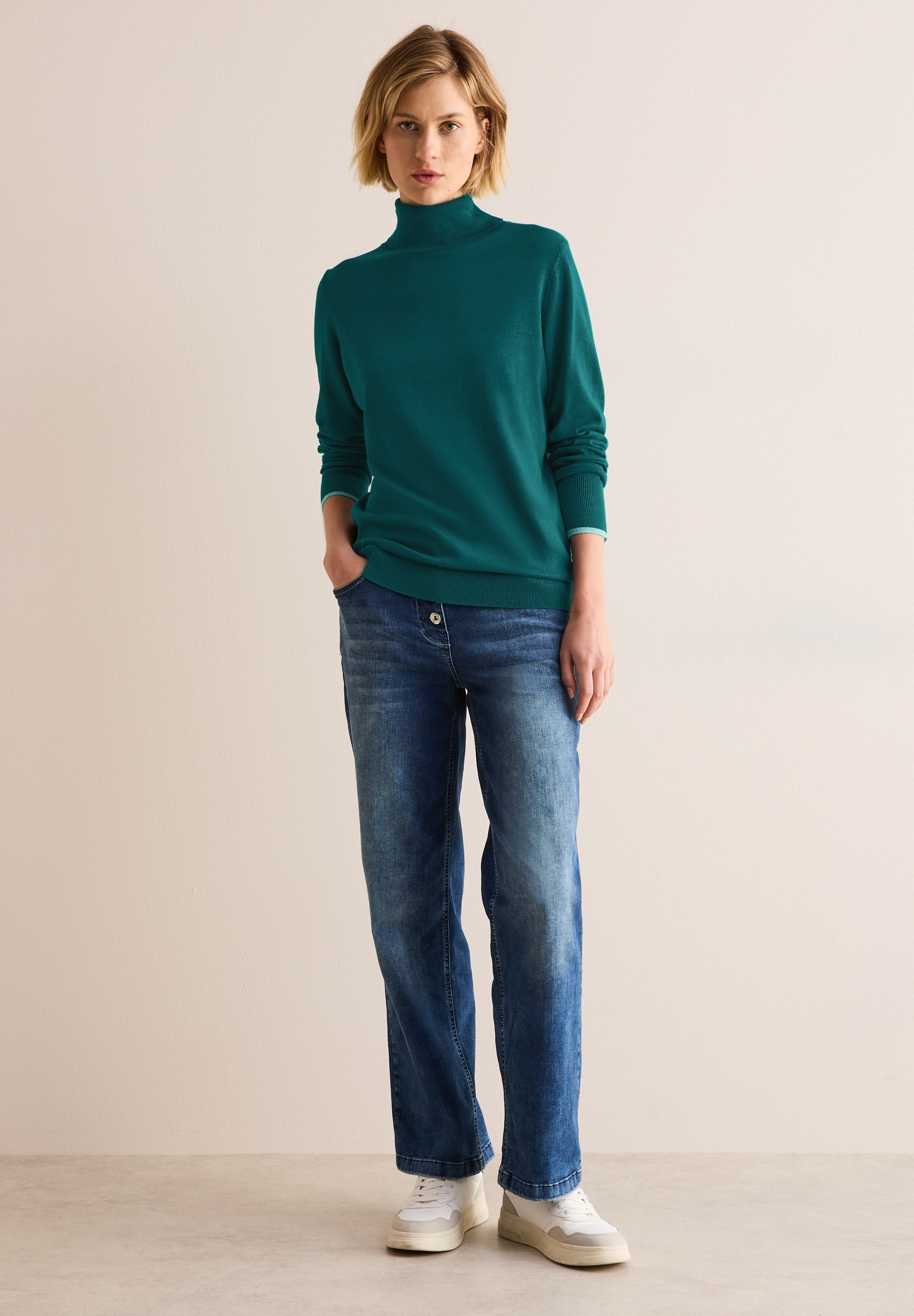 Cecil Rollkragenpullover, aus Baumwolle mit Stretchanteil