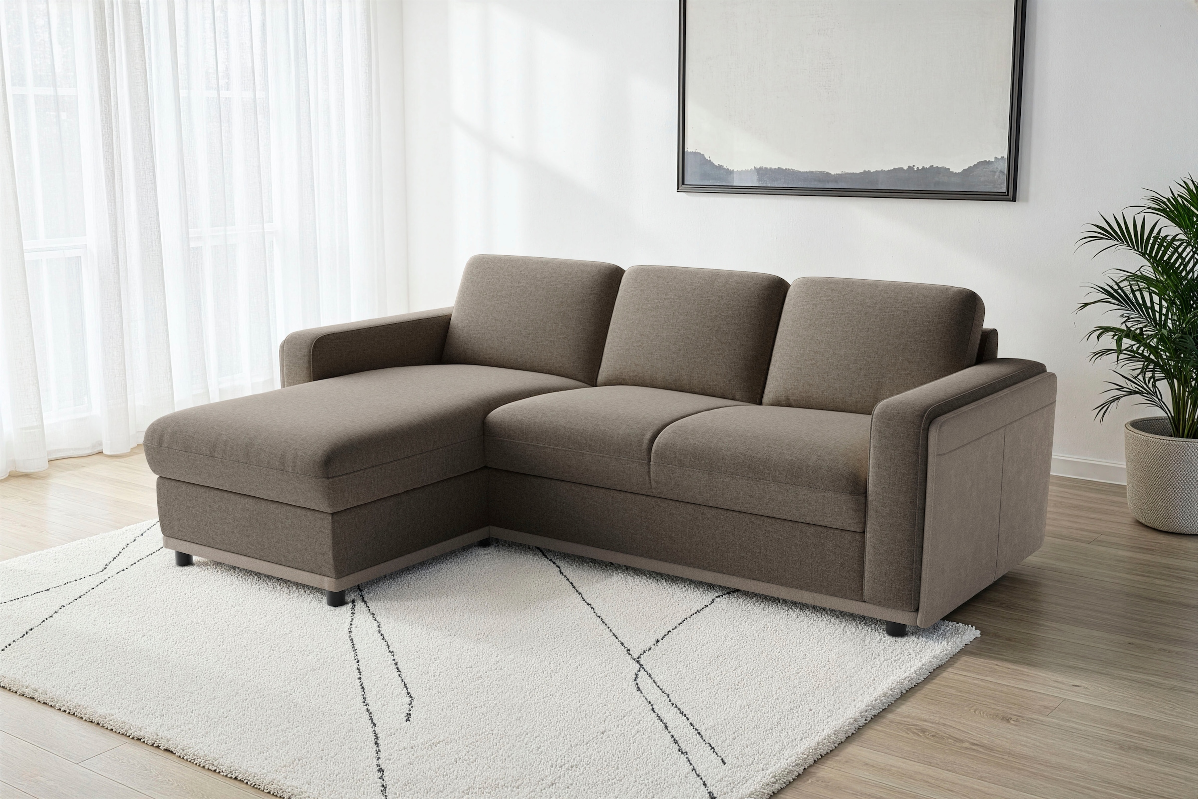 sit&more Ecksofa "Cordoba" wahlweise mit Schlaffunktion und Bettkasten oder Stauraum