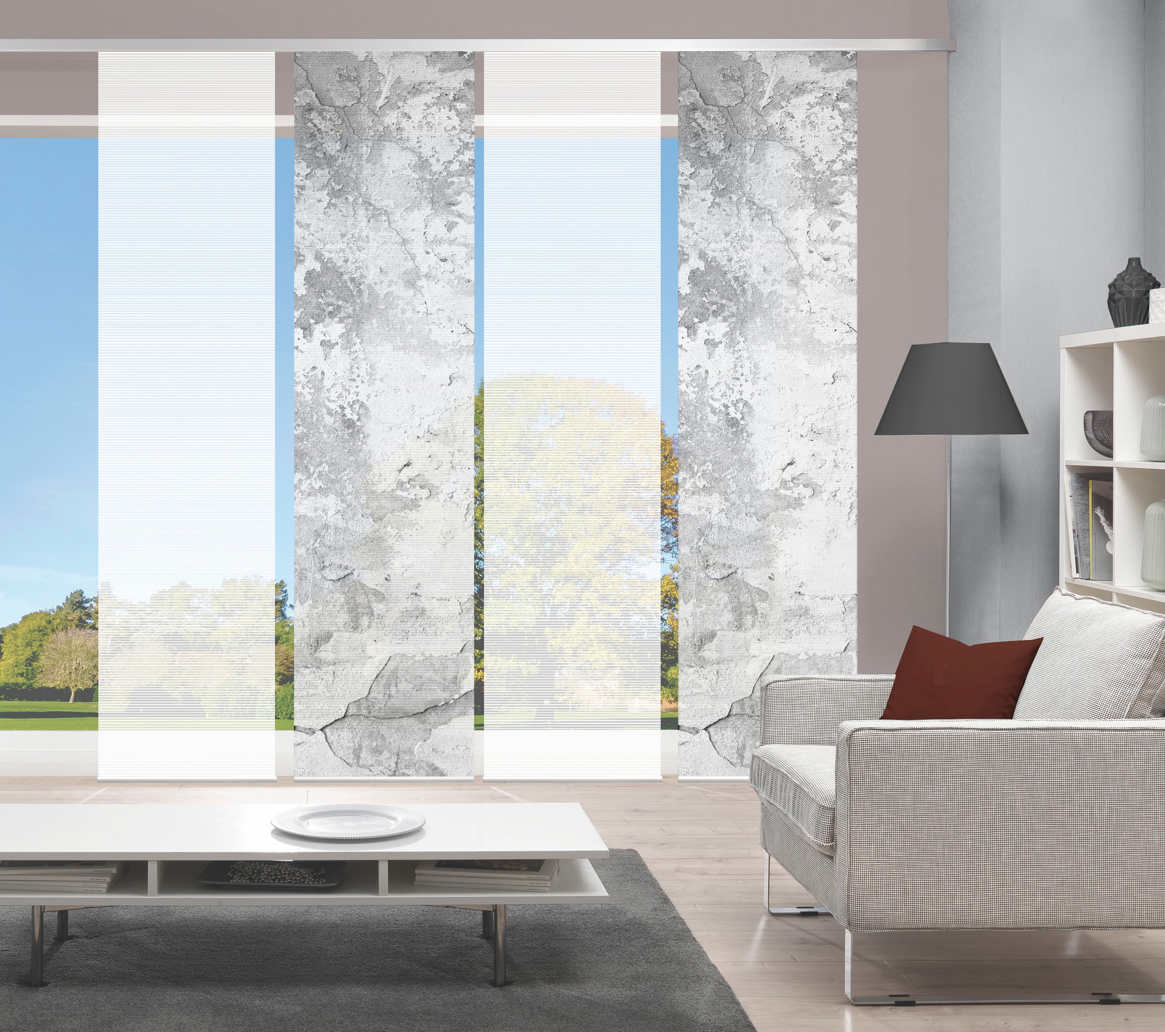 Vision S Schiebegardine "RAGUL 4er SET" Paneelwagen 4 Stk. tlg. Schiebevorh günstig online kaufen