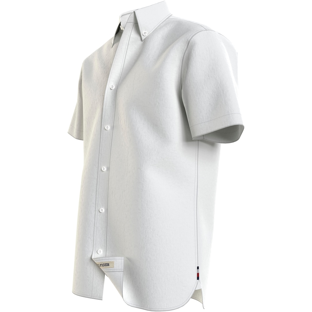 Tommy Hilfiger Kurzarmhemd »PIGMENT DYED LINEN RF SHIRT«, mit feiner Struktur