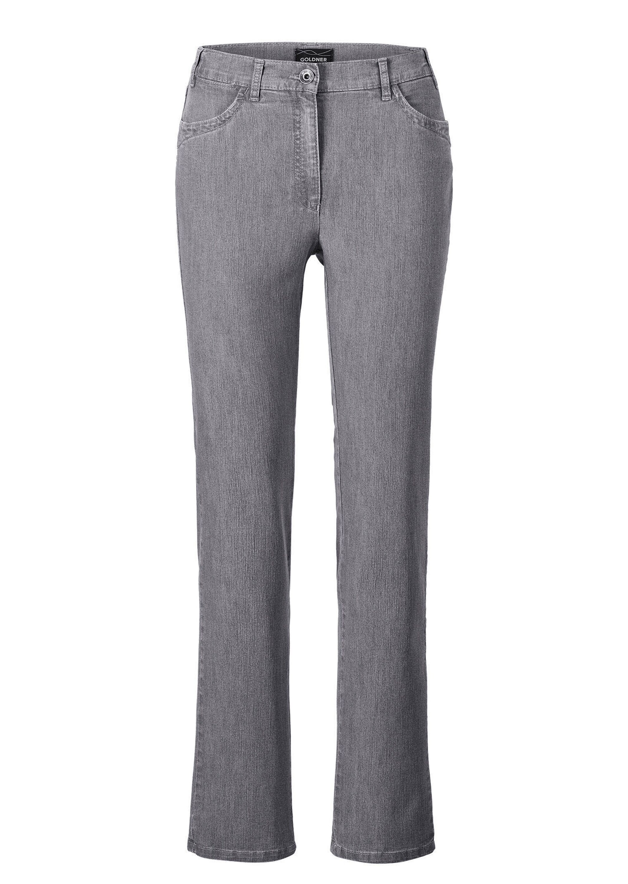 GOLDNER Stretch-Jeans "Kurzgröße Denimhose mit Stretchkomfort" Ohne