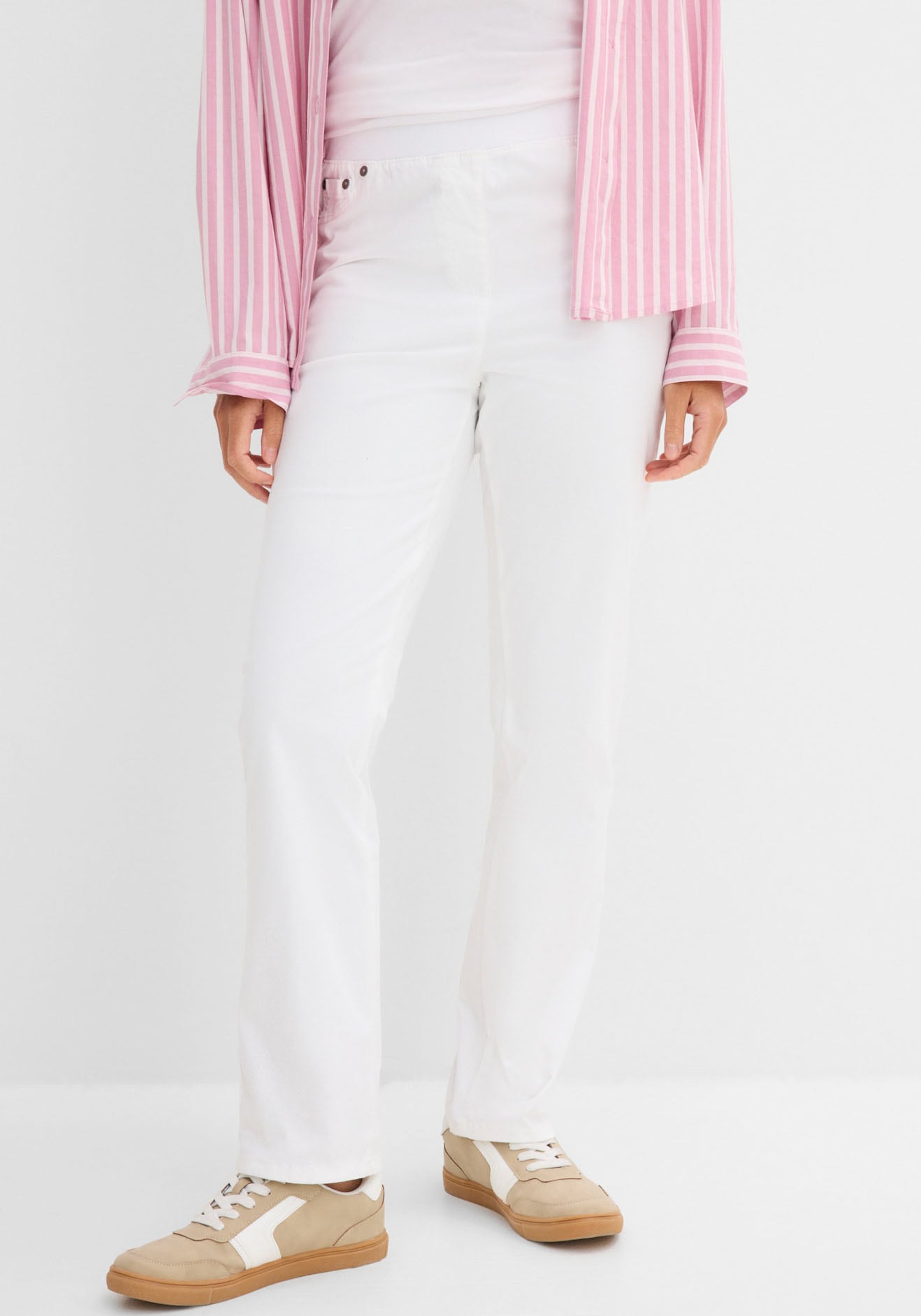 bonprix Schlupfhose "Twill Treggings aus elastischem Baumwoll-Mix" aus elastischem Baumwoll-Mix, Regular Fit, gerades Bein