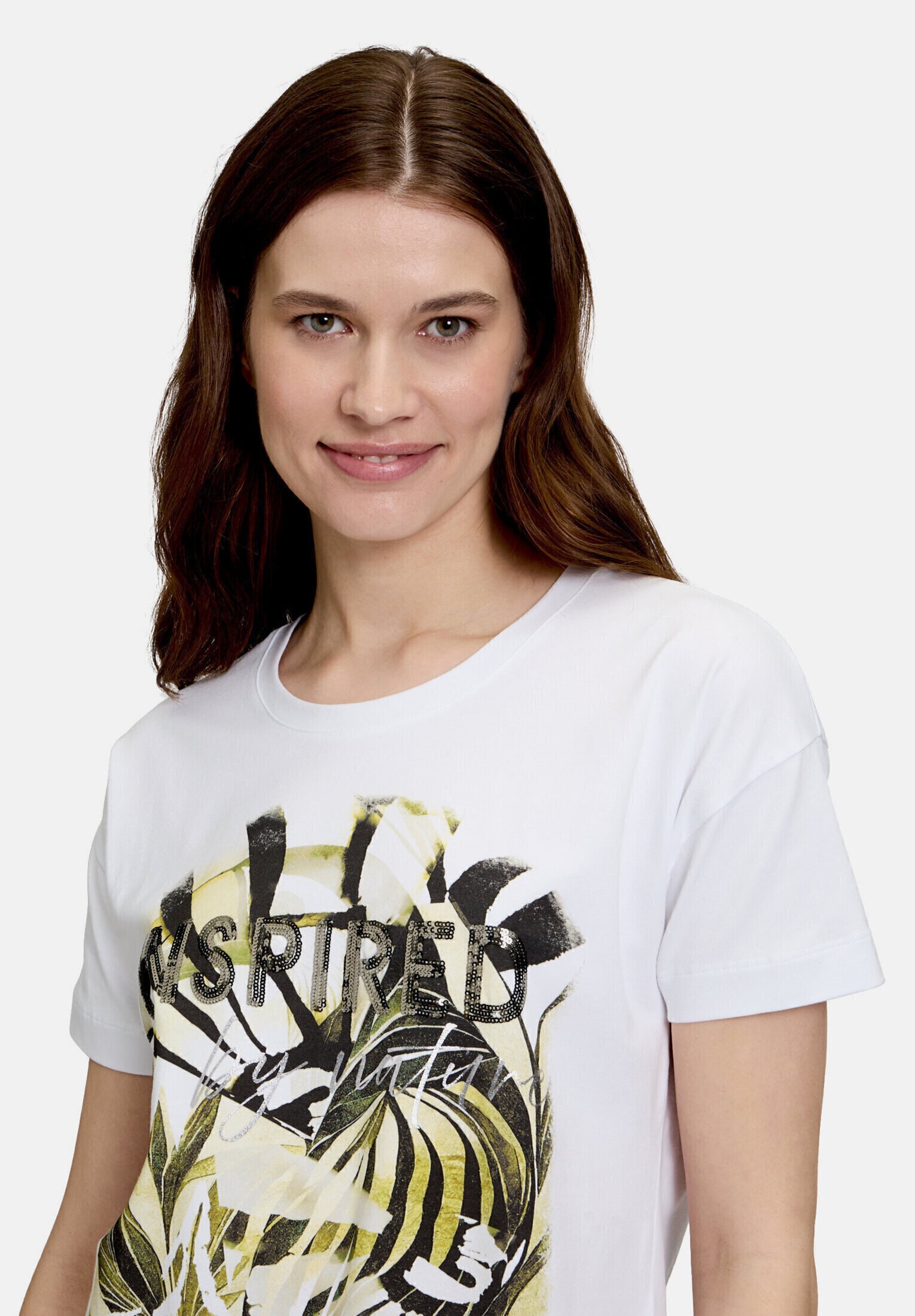 Betty Barclay Kurzarmshirt »Damen mit Aufdruck« 1 Stk. Pailletten