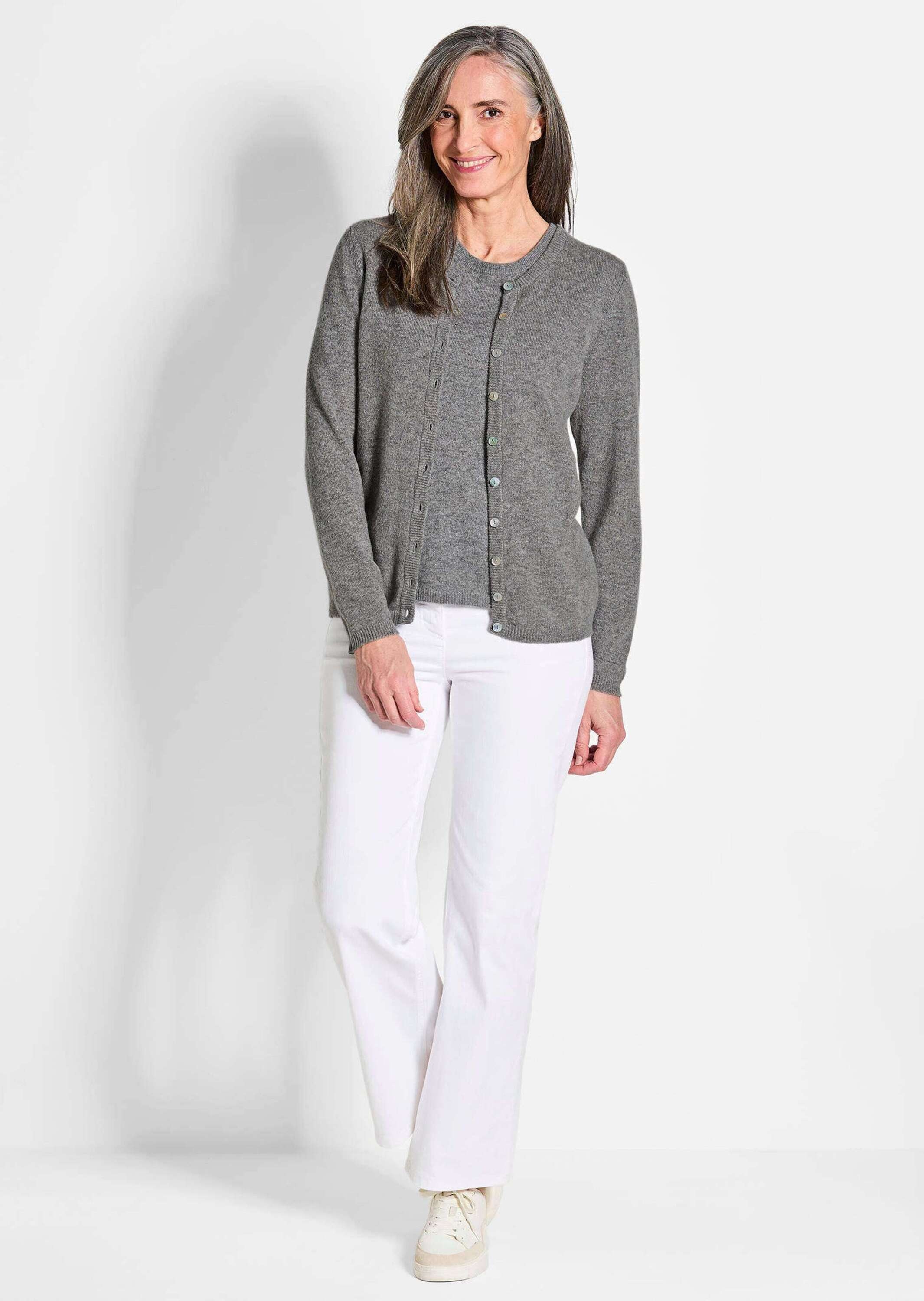 GOLDNER Strickjacke "Kaschmirstrickjacke mit Rundhalsausschnitt" Ohne günstig online kaufen