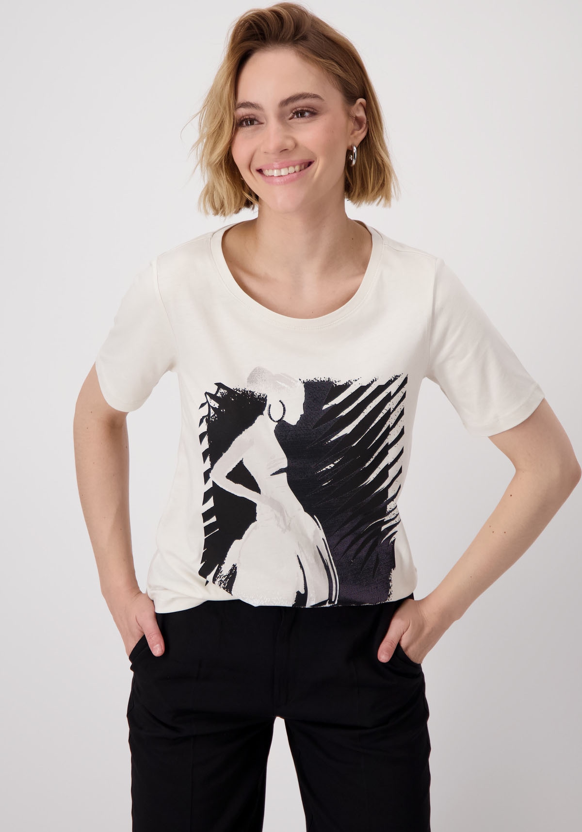 Monari Rundhalsshirt, mit Frontprint günstig online kaufen