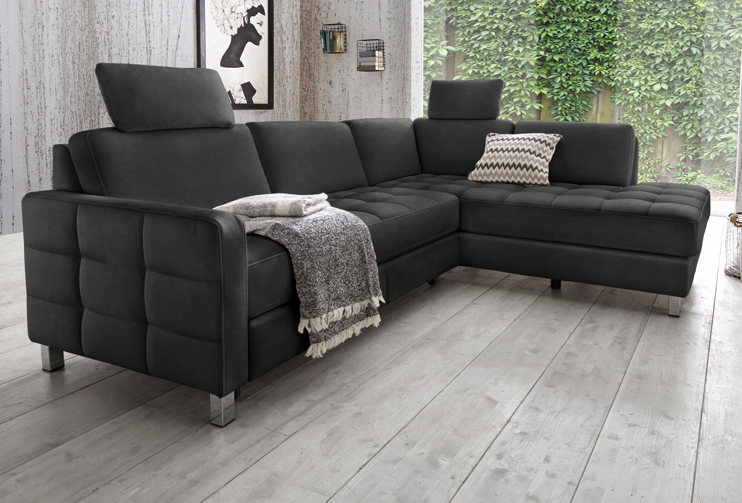 sit&more Ecksofa "Pablo L-Form" wahlweise mit Schlaffunktion
