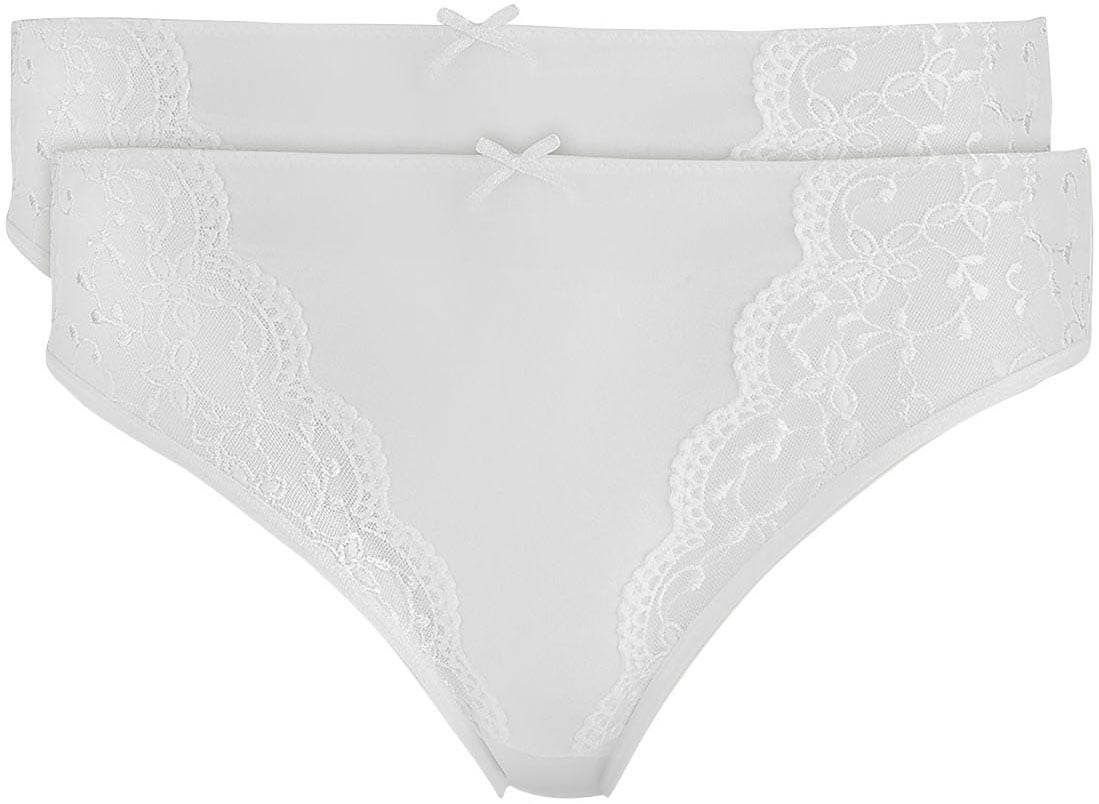 Nina Von C. Jazz-Pants Slips ""Silver Edition"", (2er Pack), mit floralen Spitzeneinsätzen und Satin-Zierschleife