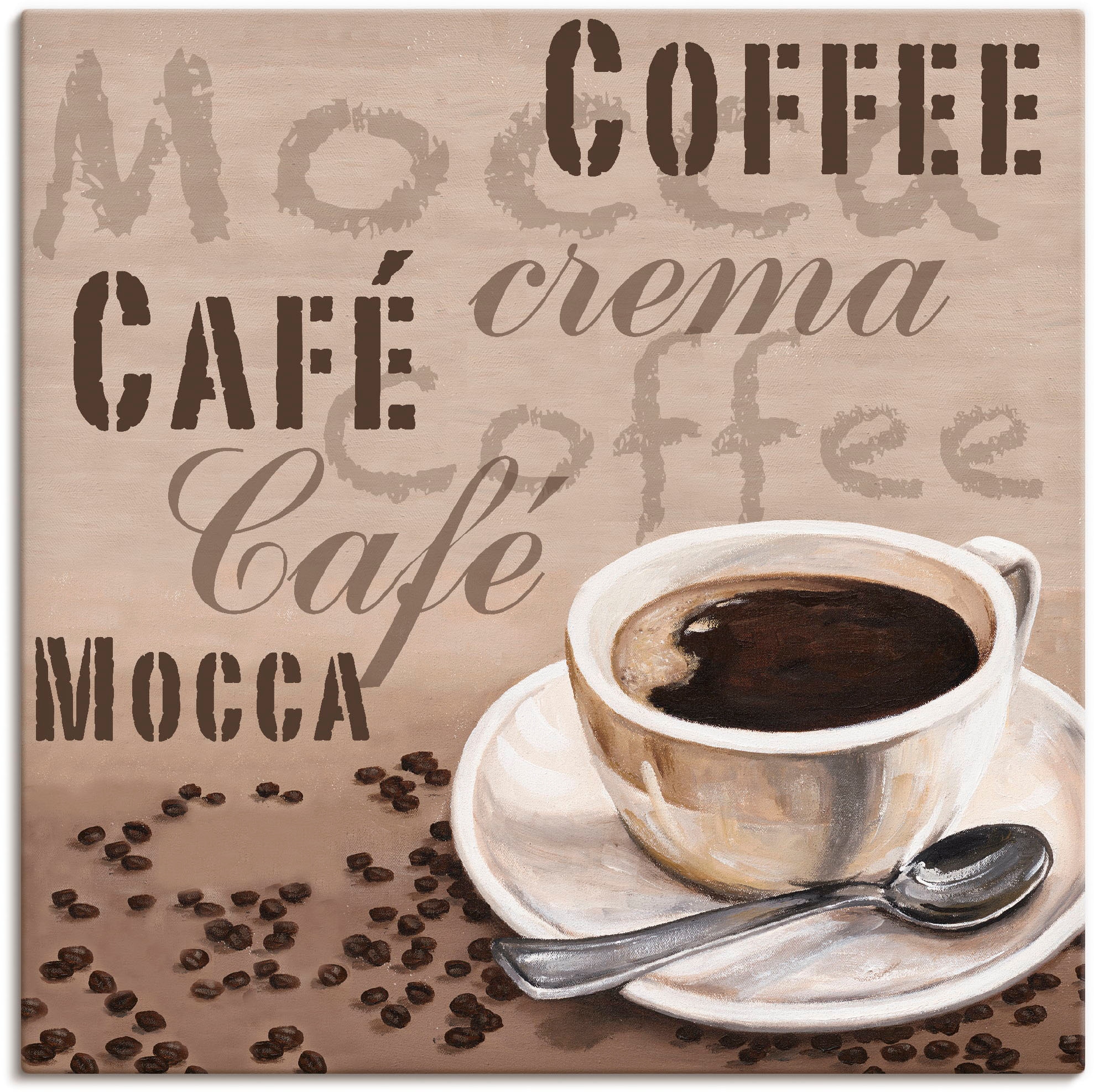 Artland Wandbild »Mocca - Kaffee«, Wandaufkleber BAUR St.), Leinwandbild, bestellen in (1 Alubild, Größen Poster als oder Getränke, versch. 