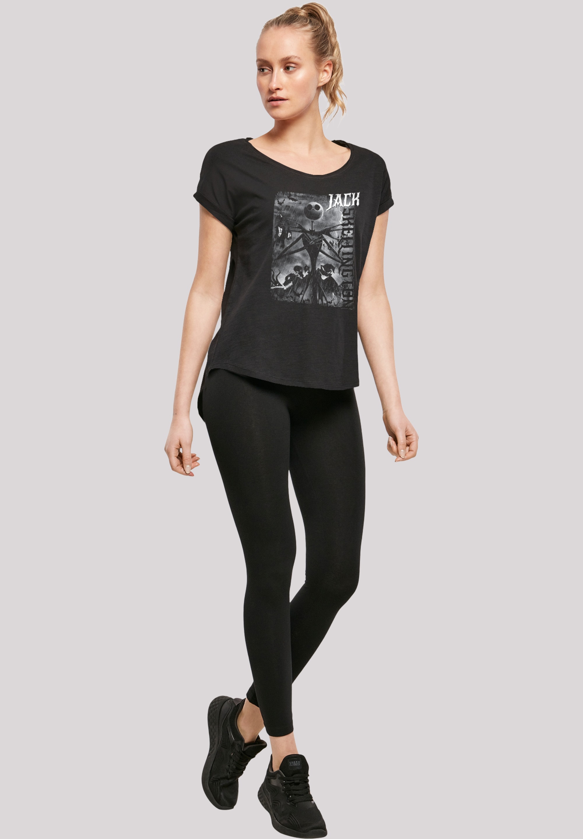 F4NT4STIC T-Shirt »Disney Nightmare Before Christmas«, Damen,Premium Merch,Lang,Longshirt,Bedruckt