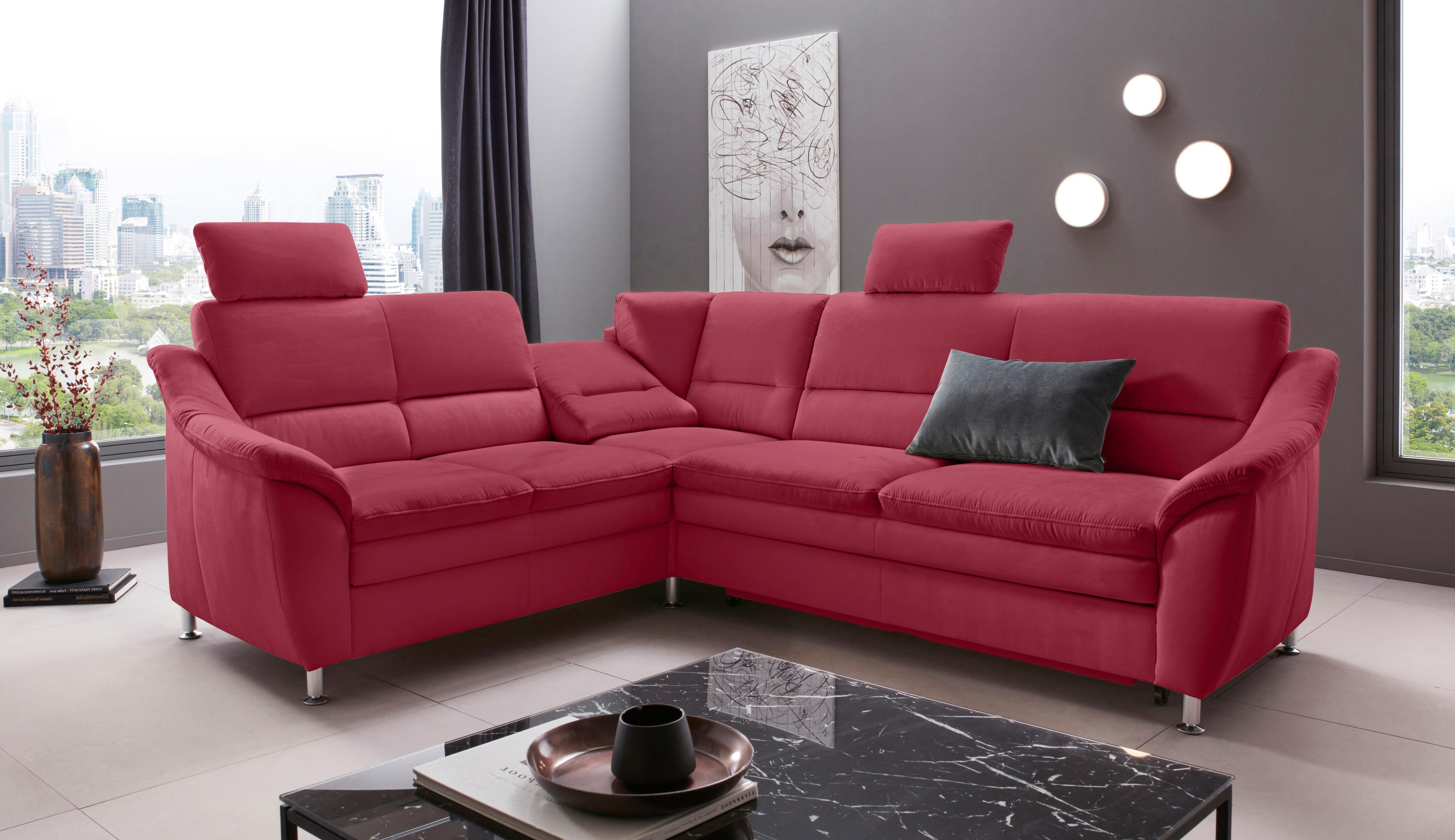 OTTO home Ecksofa "Cardoso L-Form" Federkern, wahlweise mit Bett, Schubkasten, teilweise Relaxfunktion