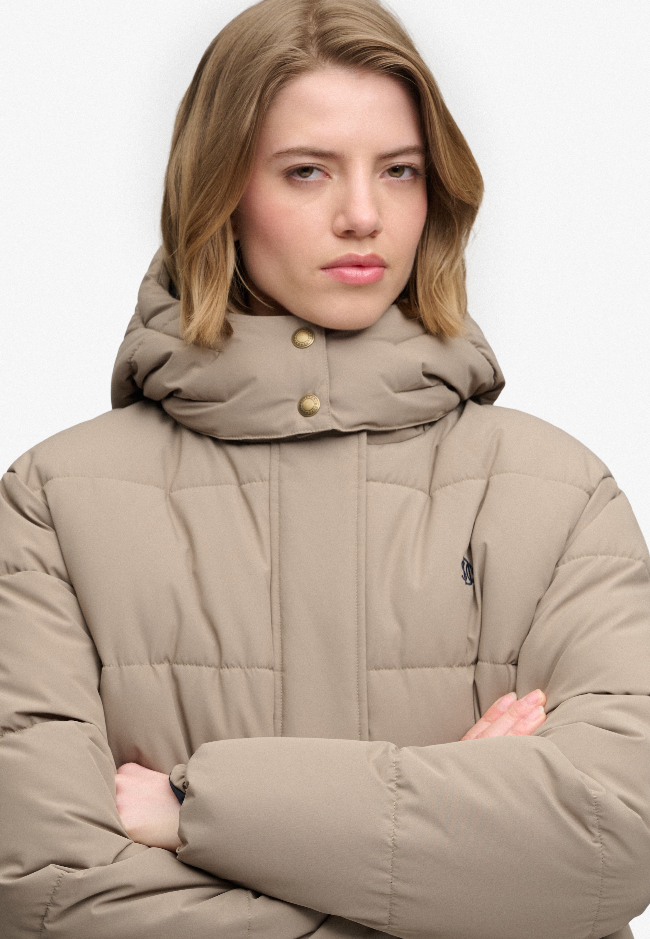 Superdry Steppjacke »PREMIUM HOOD PUFFER JKT« mit Kapuze Kunstfaser, relaxed fit