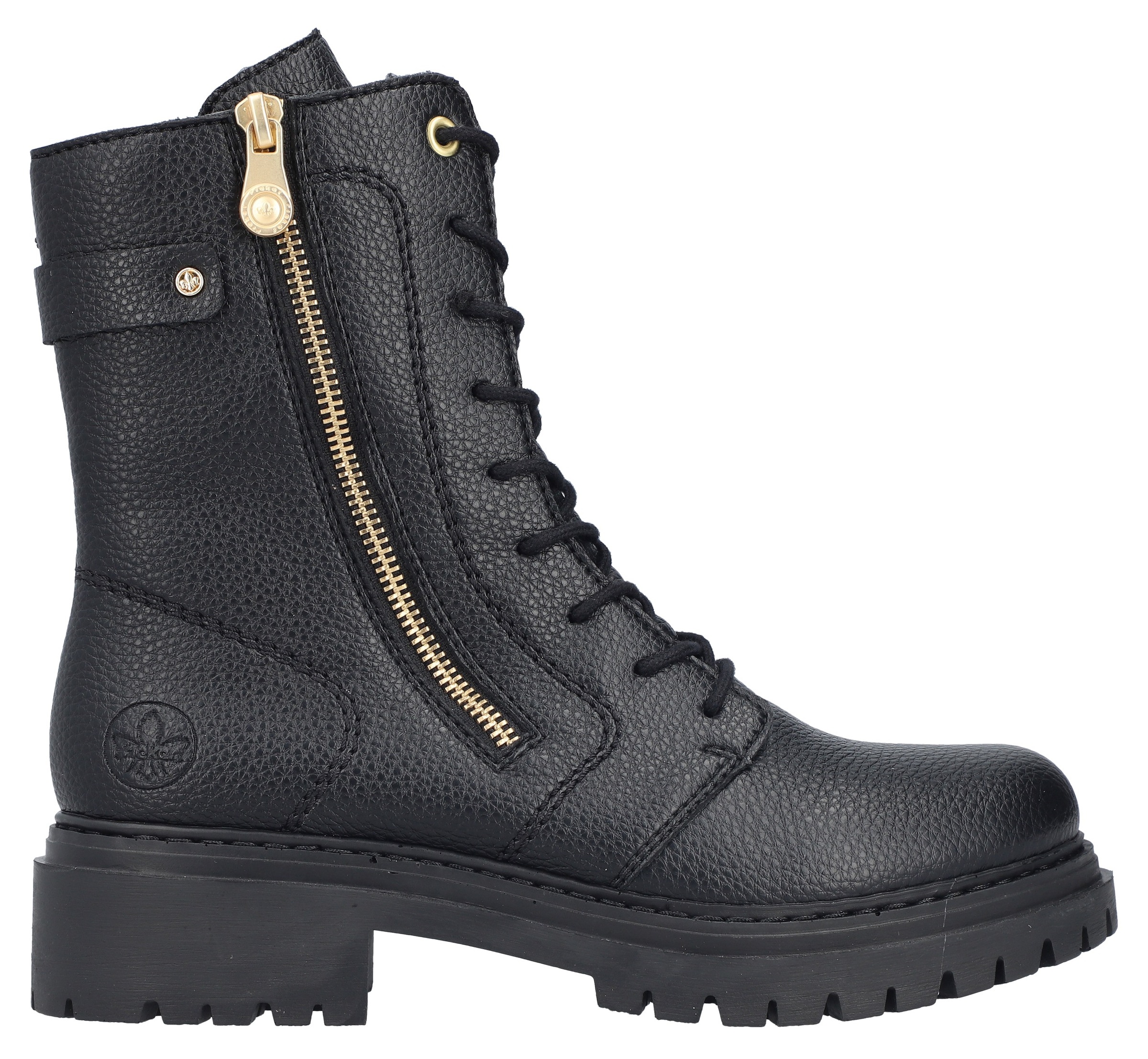 Rieker Winterstiefelette, Schnürboots, Schnürstiefelette, Blockabsatz, mit markanter Profilsohle