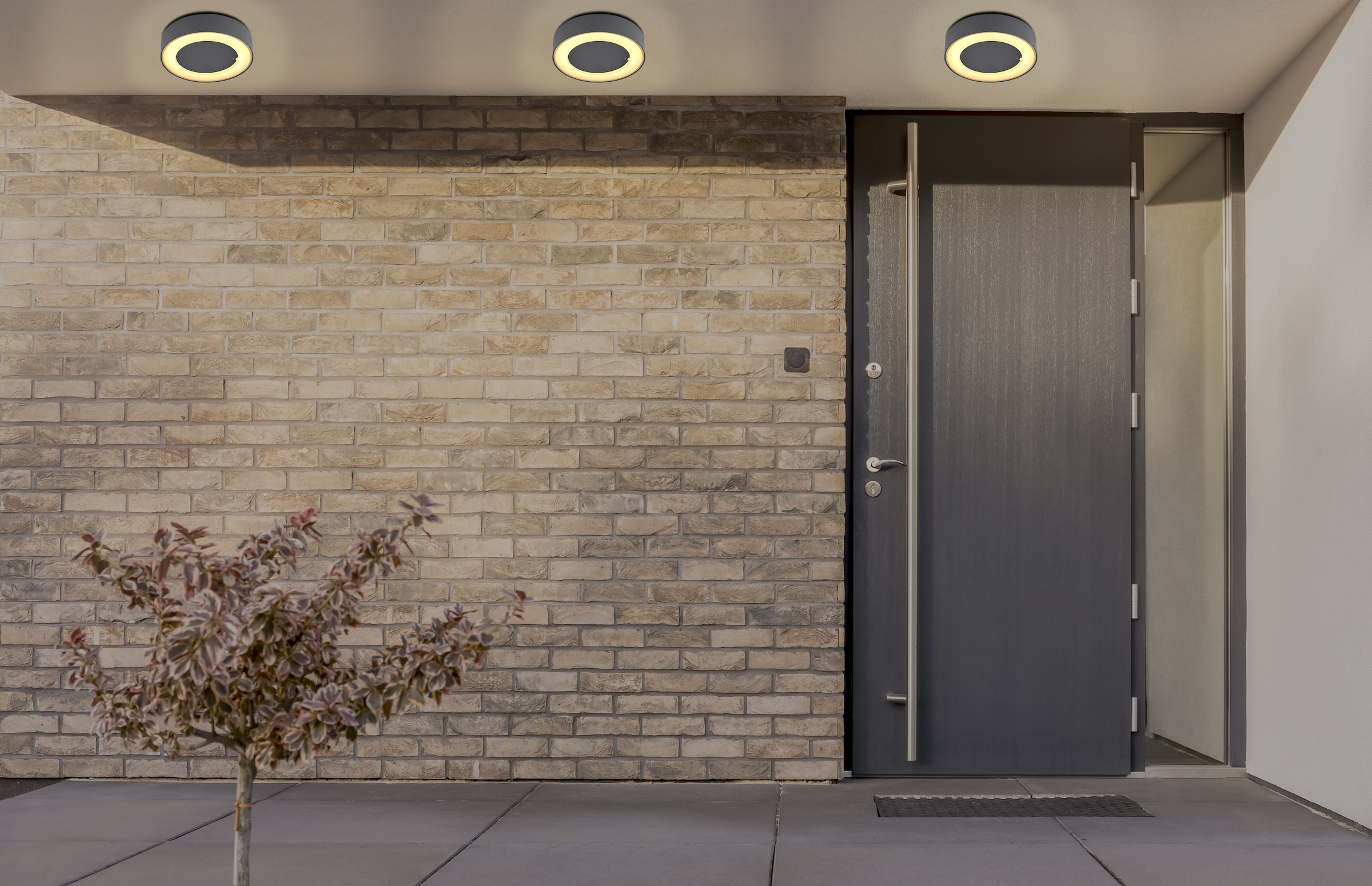 GLOBO LIGHTING LED Außen-Deckenleuchte »SURA«, Leuchtmittel LED-Modul | LED fest integriert, Außenleuchte/anthrazit/Kunststoff opal/IP54/3000K