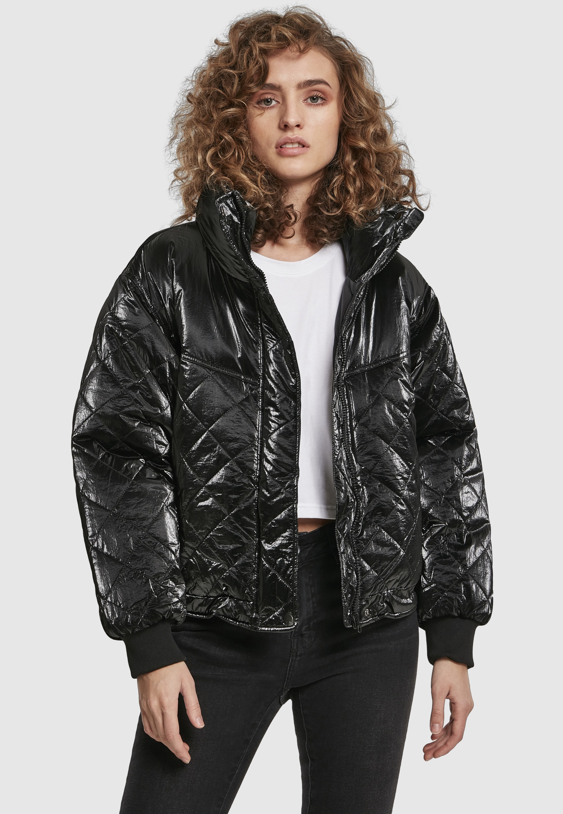 URBAN CLASSICS Winterjacke »Urban Classics Damen« 1 Stk. tlg. ohne Kapuze