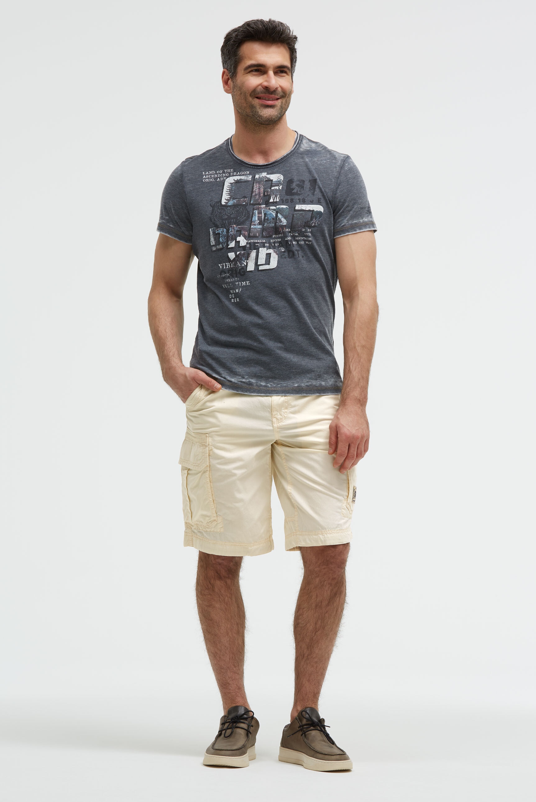 CAMP DAVID Rundhalsshirt mit Ausbrenner-Effekten