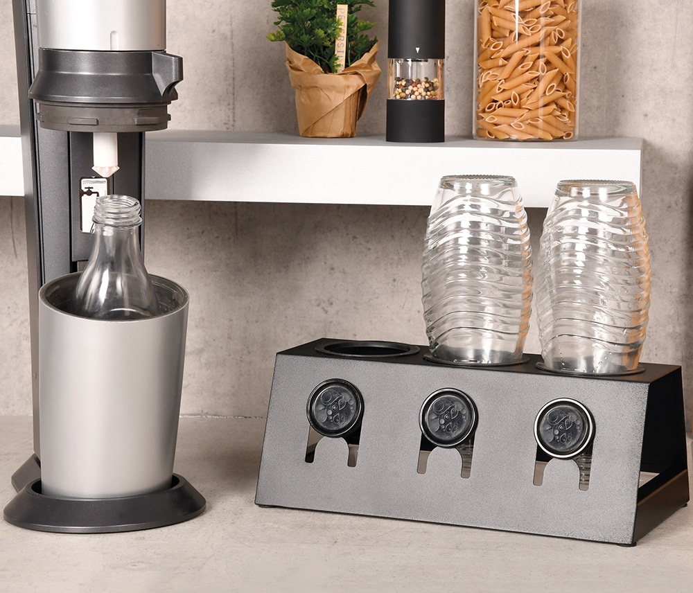 KESPER® Flaschenhalter »für 3 Flaschen, mit Abtropfschale«, (1 St.), stilvoller Helfer für Küche und Haushalt