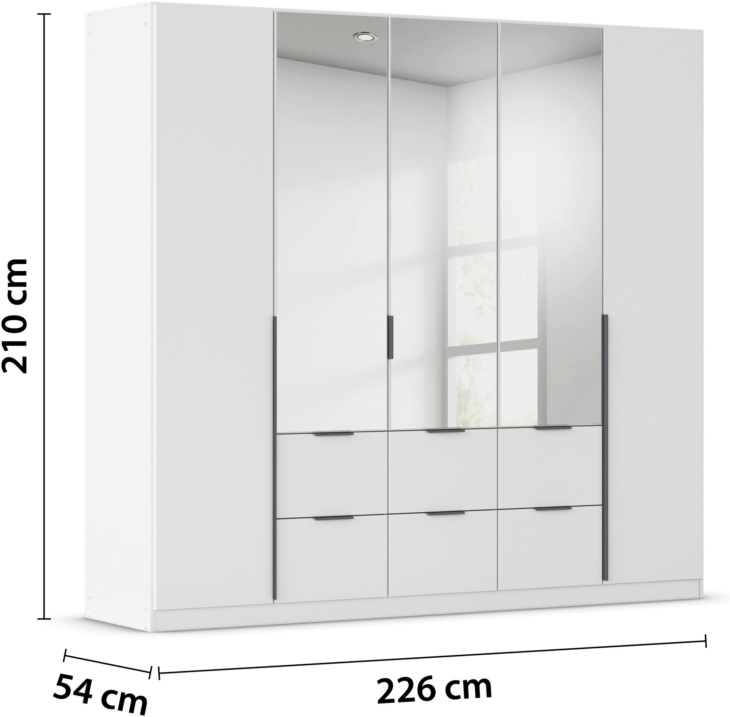rauch Drehtürenschrank »Kleiderschrank Schrank Garderobe AGORDO mit Dekor- oder Hochglanzfront«, (in zwei Griff-Farben, Breiten 91-360 cm), mit Außenschubkästen, in 7 Breiten und 2 Höhen MADE IN GERMANY