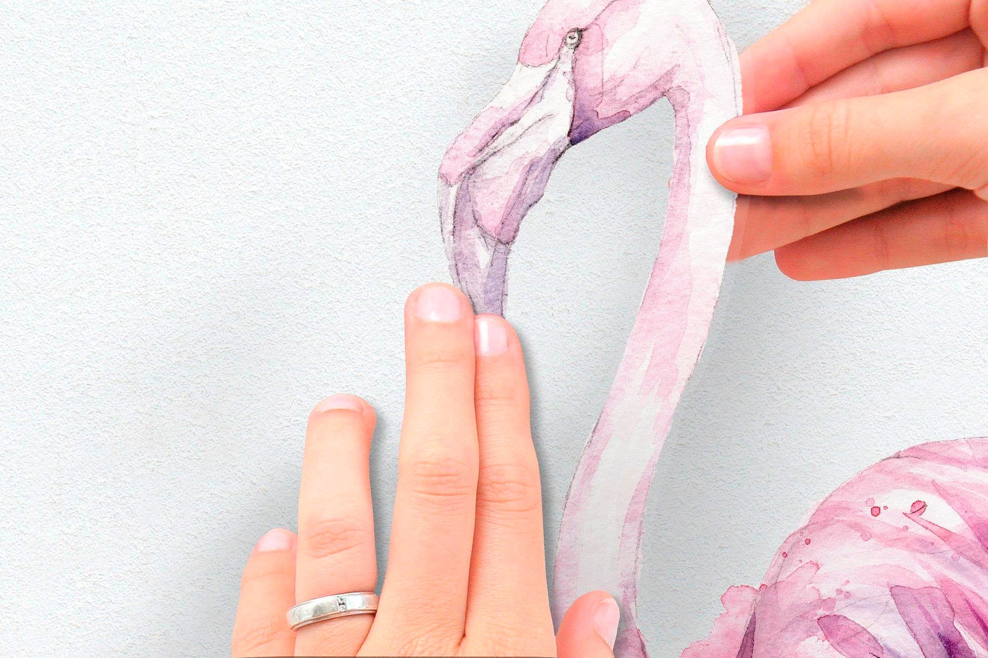 Komar Wandtattoo »Flamingo - Größe 50 x 70 cm«, (9 St.), selbstklebend, Wandsticker