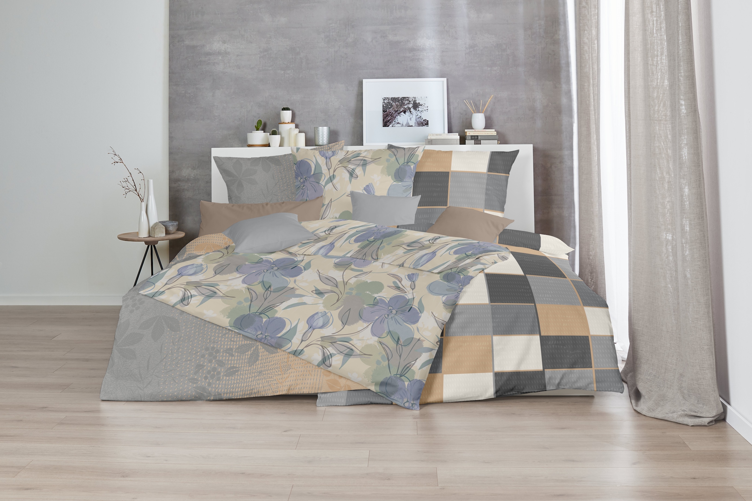 Primera Bettwäsche »Feinbiber-Bettwäsche Floris« 2 Stk. tlg. mit zarten Blüten