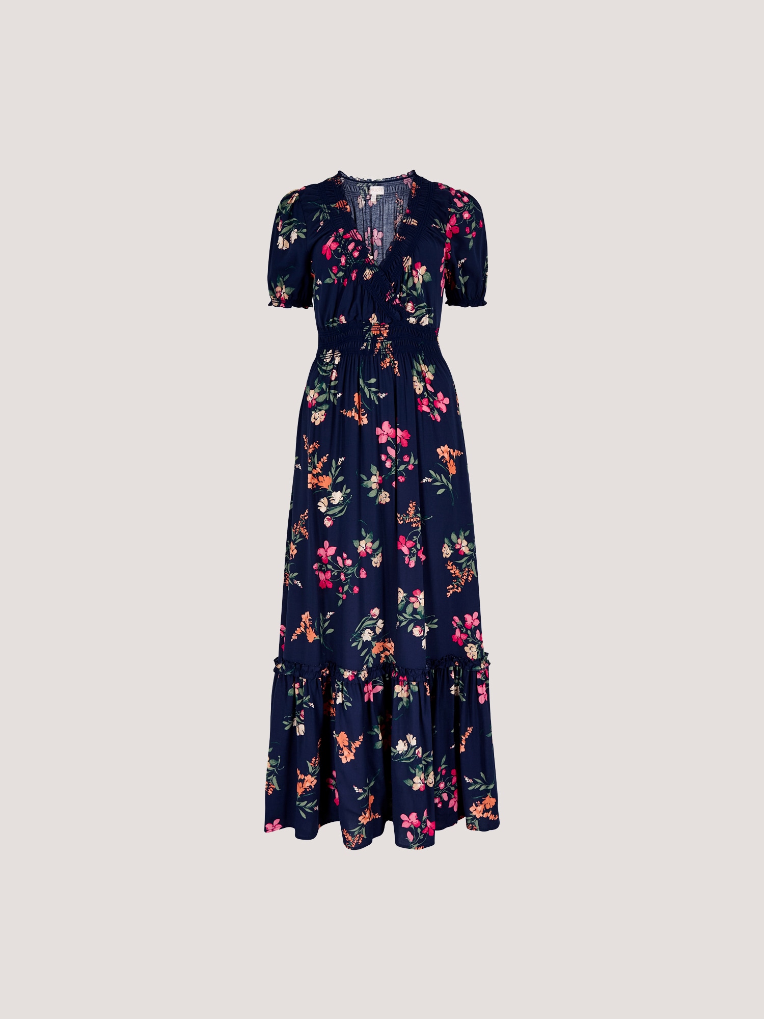 Apricot Maxikleid »Maxikleid in Aquarelloptik« mit Smockdetails