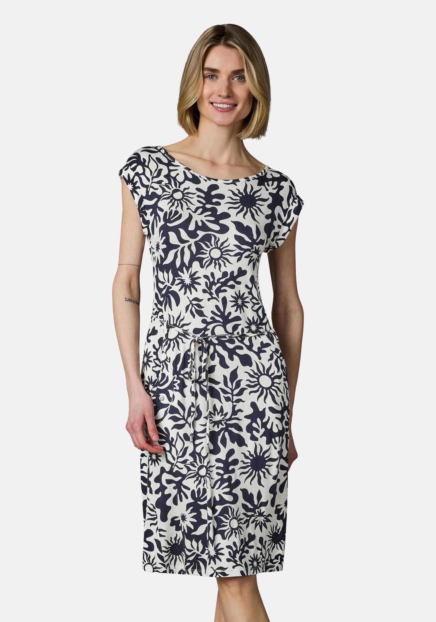 Ragwear Sommerkleid "Taggien Print" Eingrifftaschen Leichtes, bequemes Midikleid mit Muster