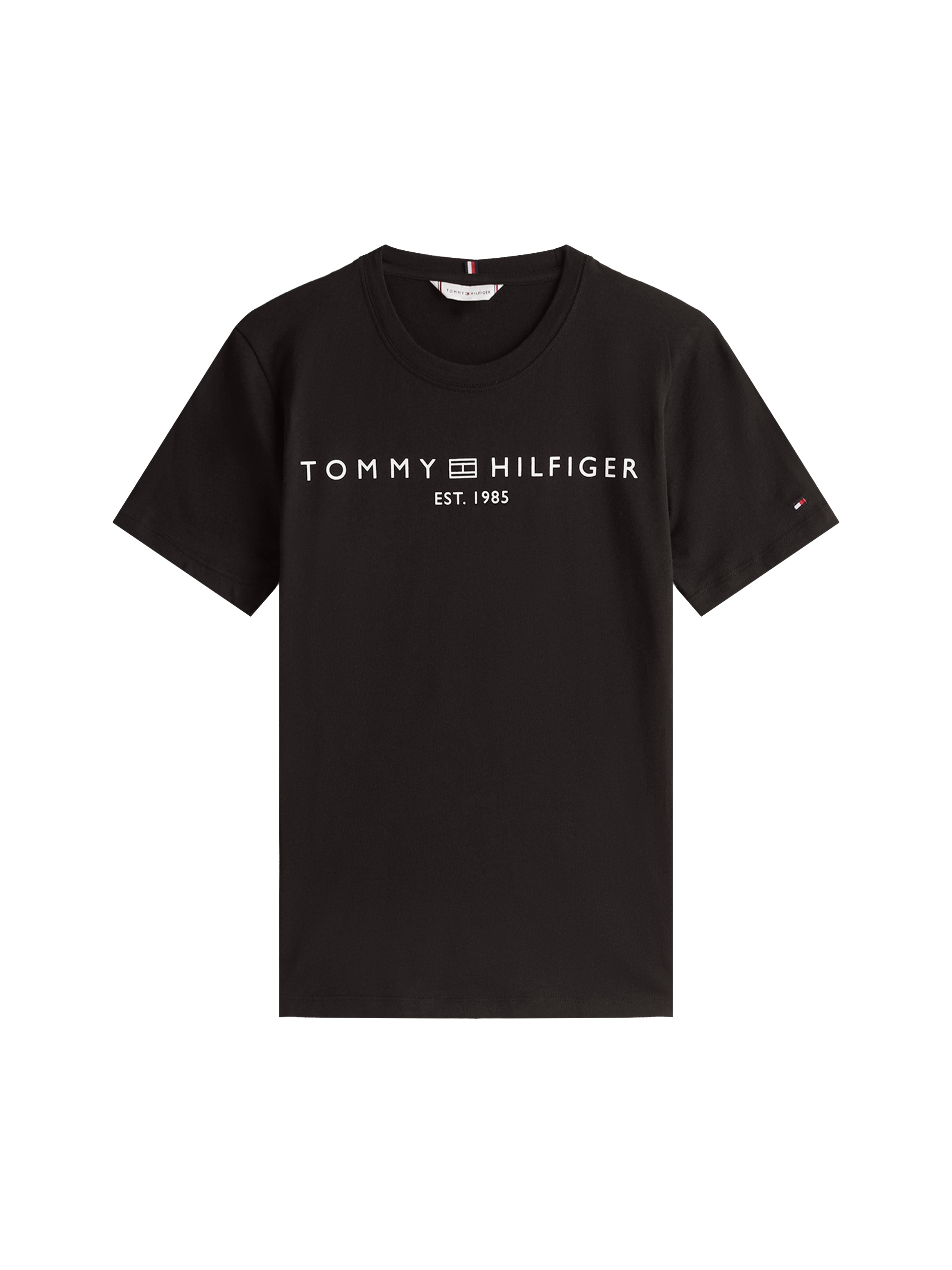 Thumbnail - Tommy Hilfiger T-Shirt "REG CORP LOGO C-NK mit Logoschriftzug und Stickerei", meliert, casual, regular fit, Baumwolle, R...