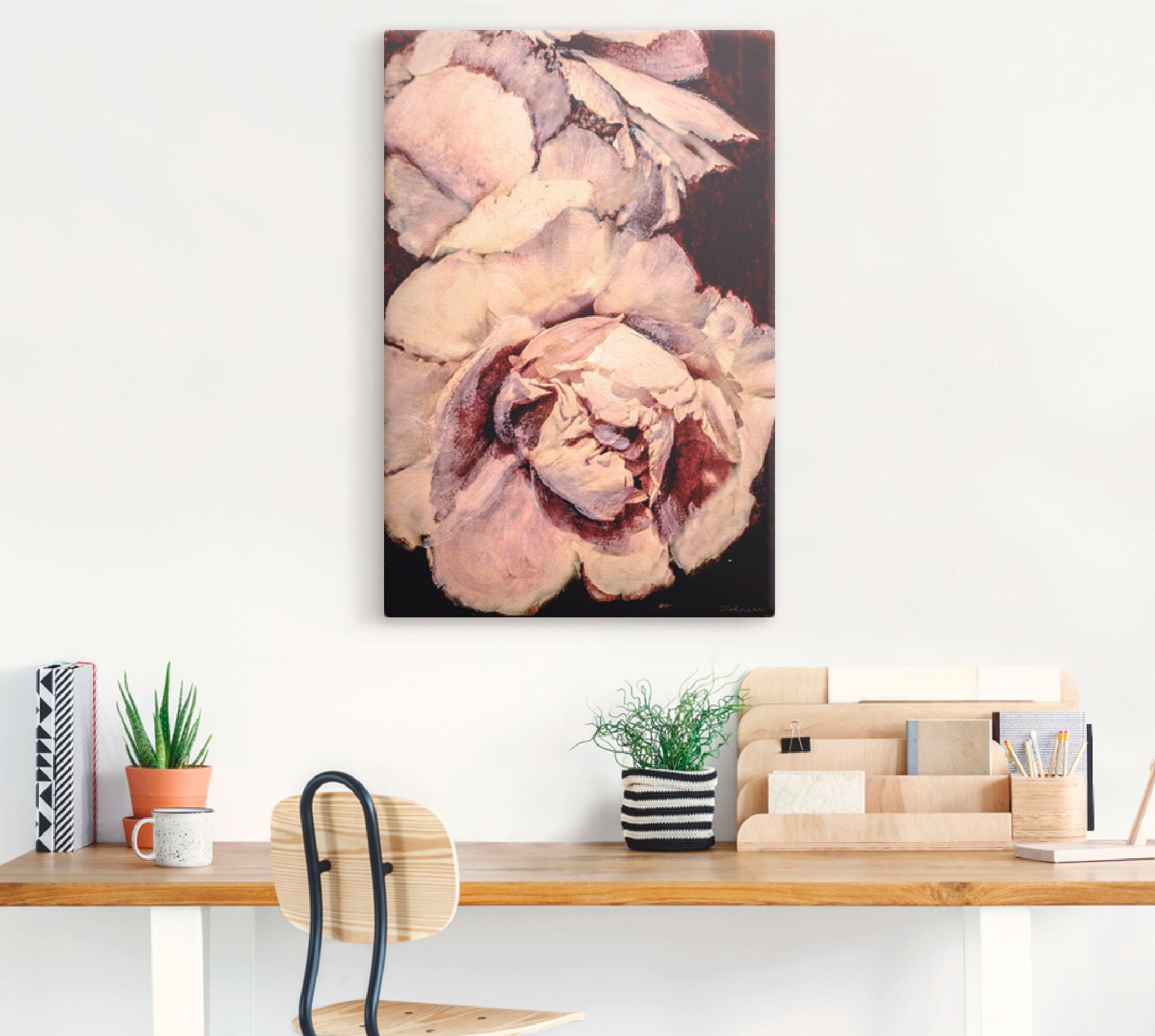 Artland Leinwandbild »Pfingsrose III«, Blumen, (1 St.), auf Keilrahmen gespannt