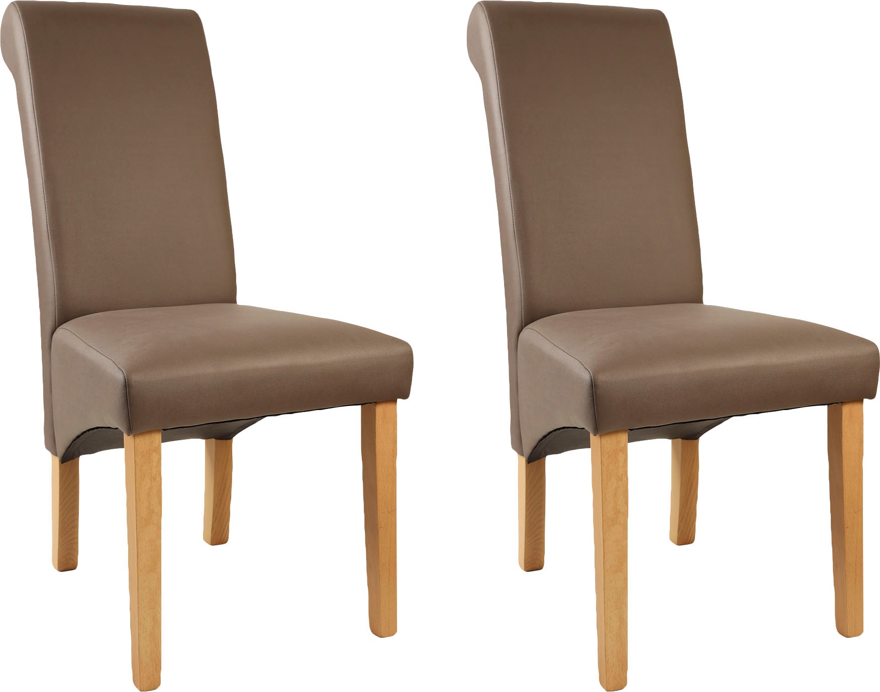 Home affaire 4-Fußstuhl »Rito«, (Set), 2 St., Microfaser, Gestell Buche natur oder wenge lackiert