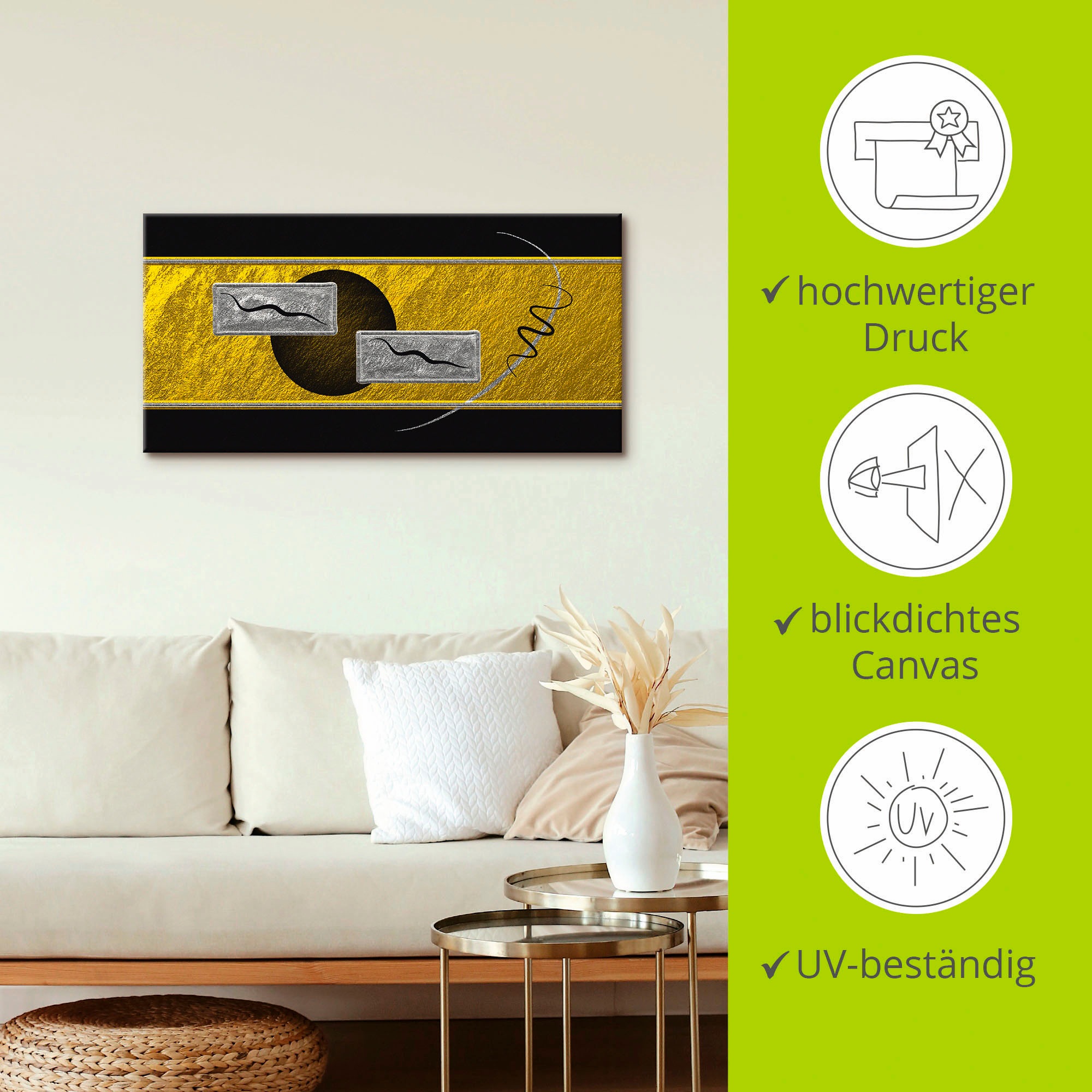 Artland Wandbild »Abstrakt III«, Muster, (1 St.), als Leinwandbild, Wandaufkleber in verschied. Größen