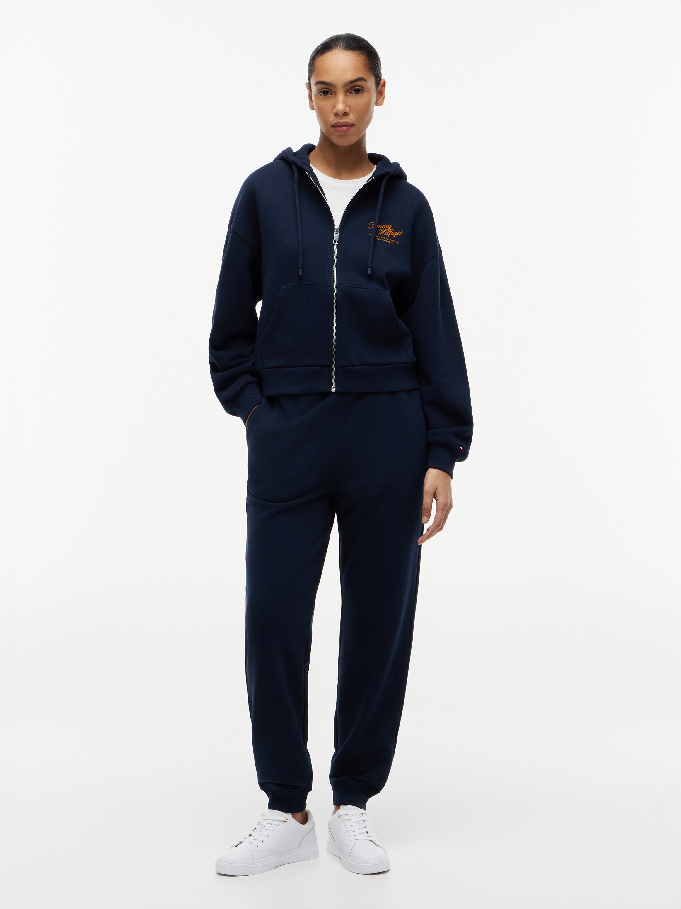 Tommy Hilfiger Kapuzensweatjacke »MDRN SCRIPT ZIP TERRY HOODIE« mit Print auf der Brust, Relaxed Fit