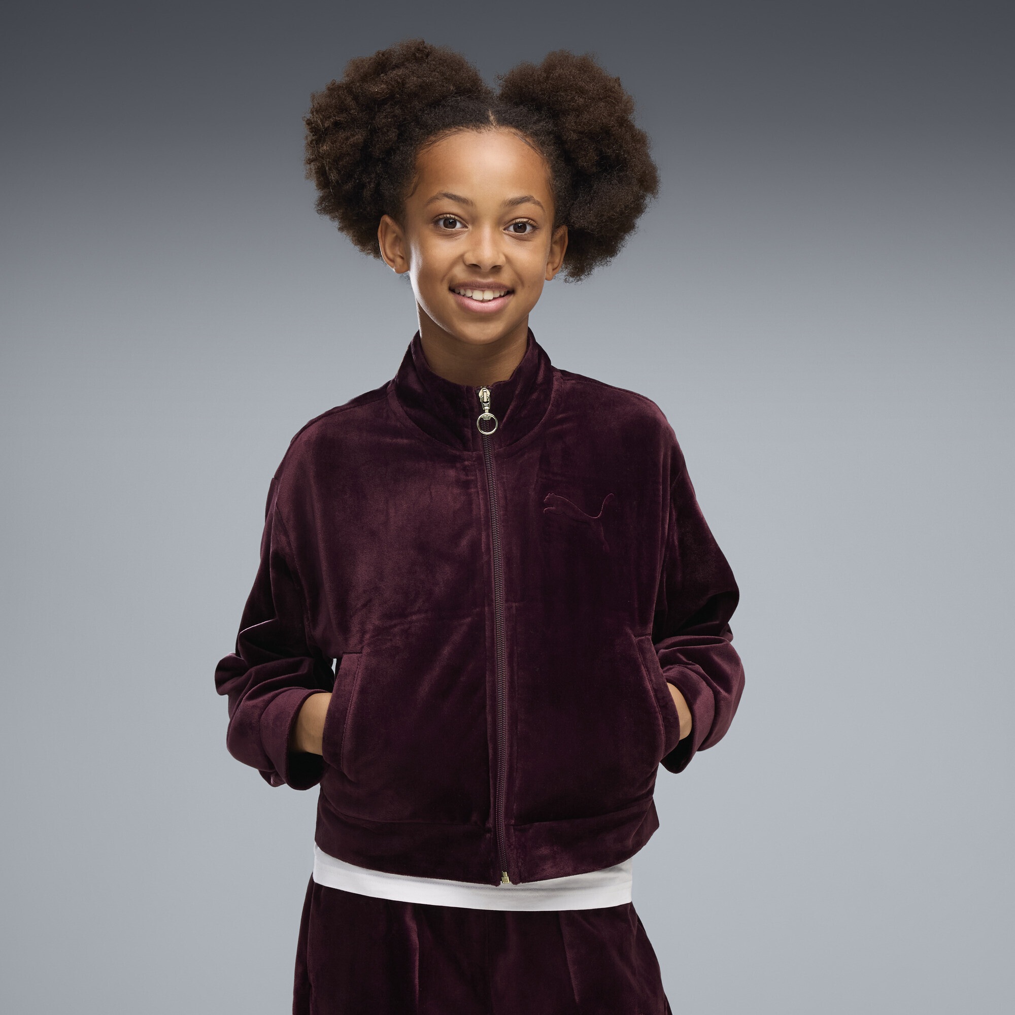 PUMA Sweatjacke »Essentials Elevated Velour Trainingsjacke Mädchen«
