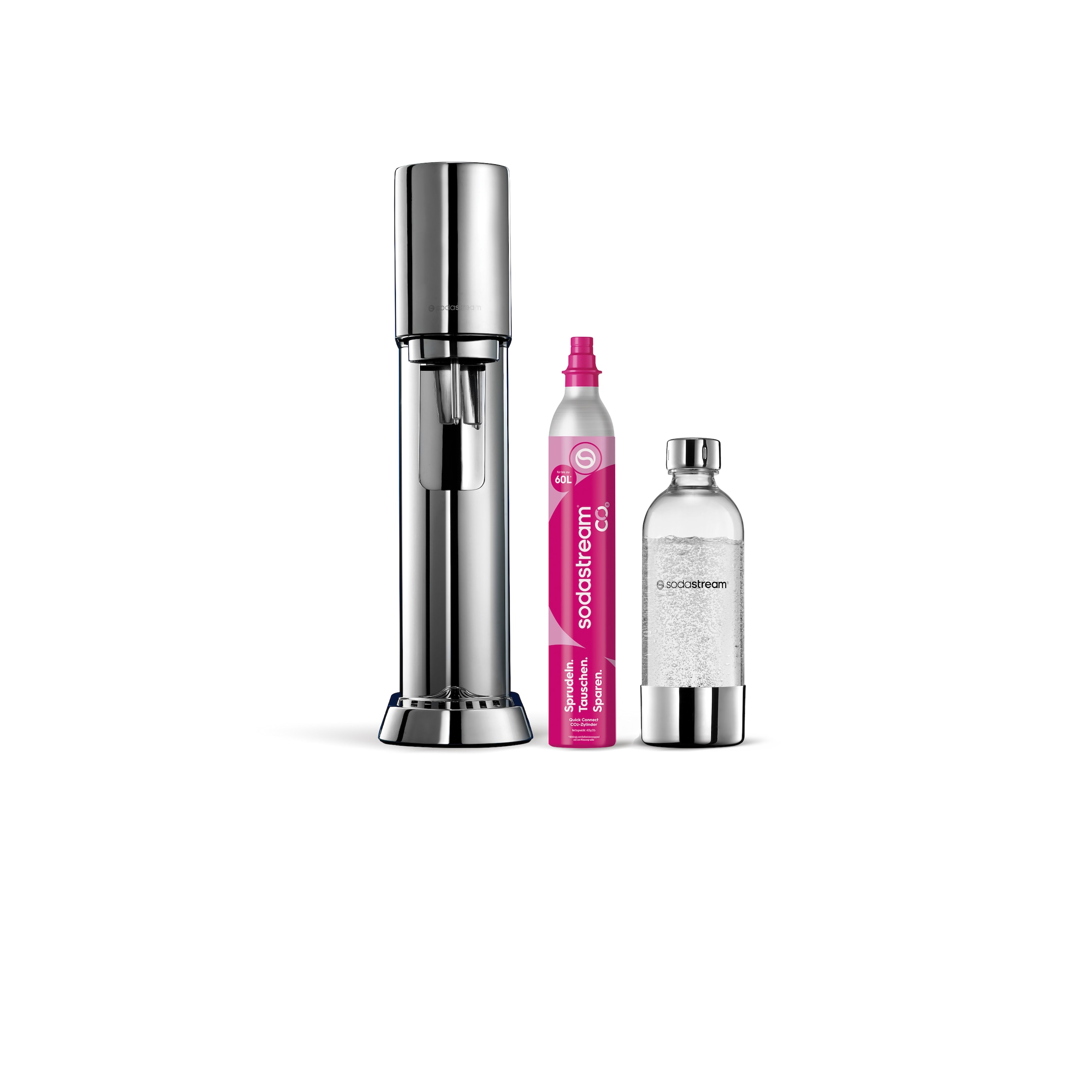 SodaStream Wassersprudler »ENSO Wassersprudler, Standard Pack« Hochwertiges Edelstahlgehäuse