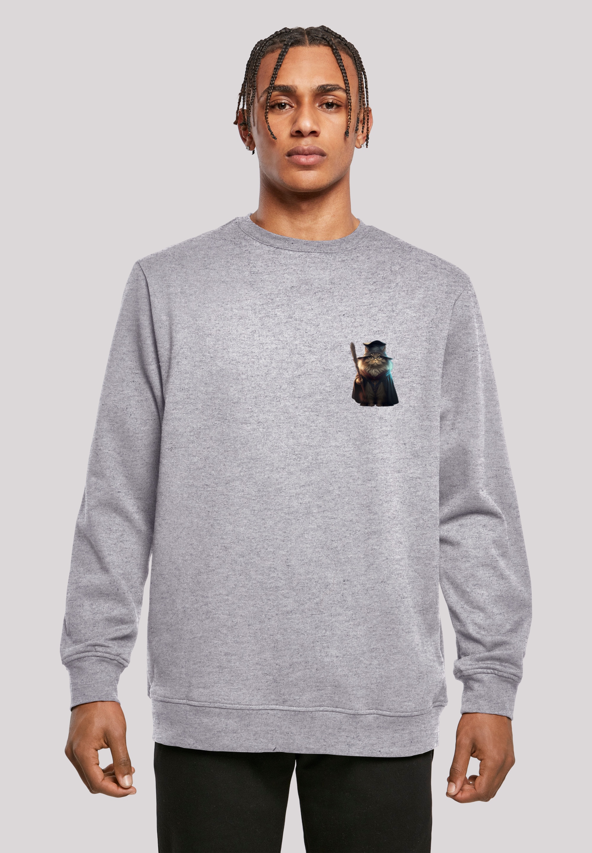 F4NT4STIC Kapuzenpullover "Wizard Cat CREW", Print