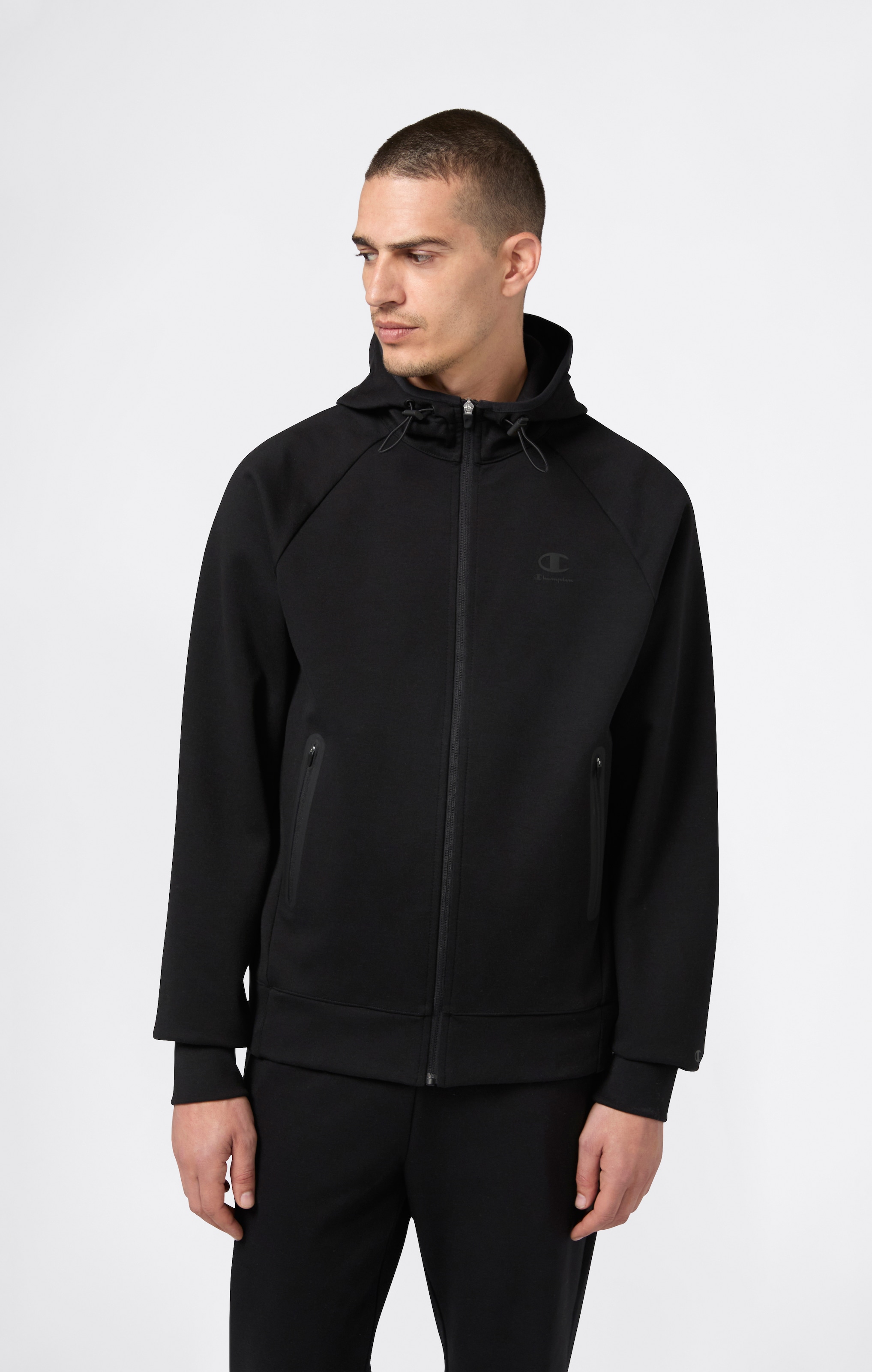 Champion Kapuzensweatjacke Langarm-Ausführung, aus Polyester, Baumwolle und Elasthan