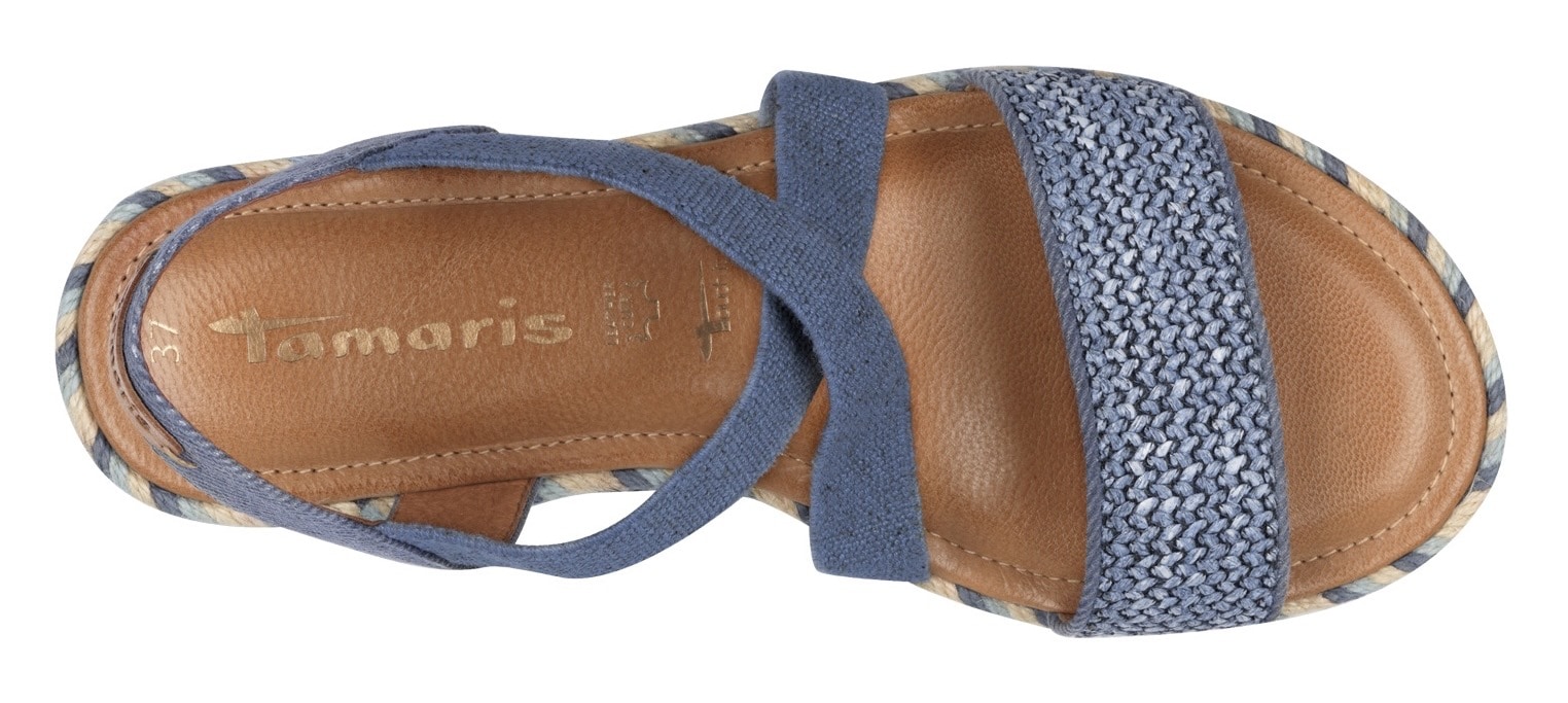 Tamaris Riemchensandale, Plateau, Sandalette, Sommerschuh mit Kontrast-Details
