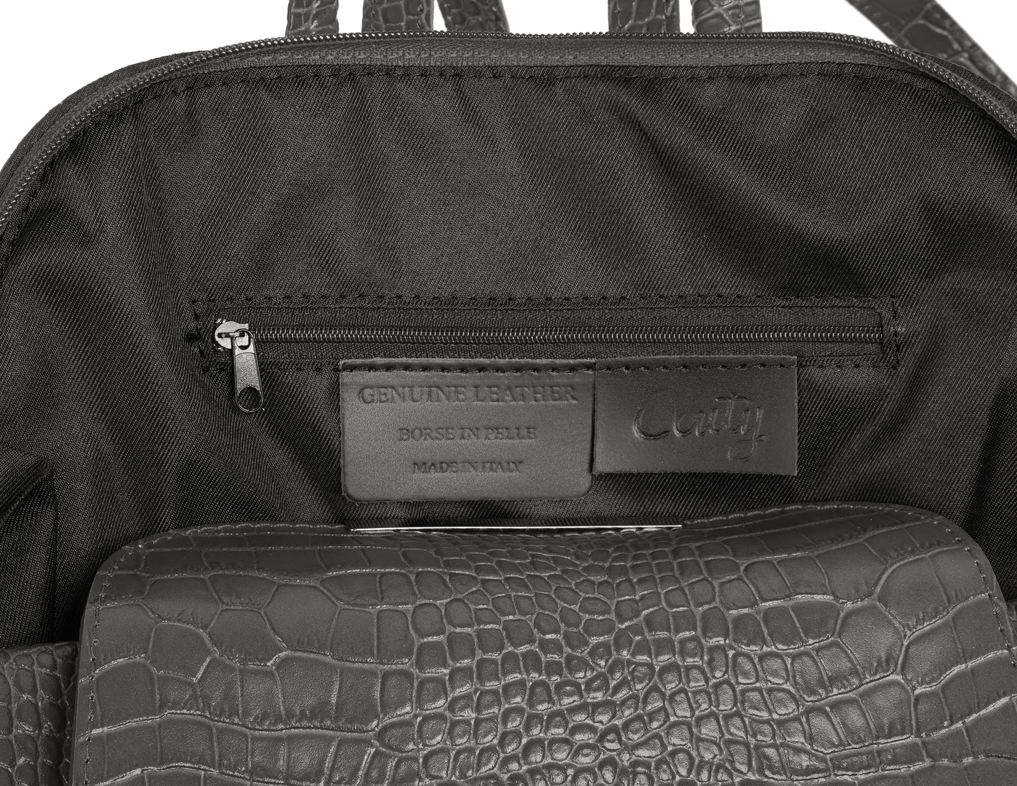 Cluty Cityrucksack, echt Leder, Made in Italy