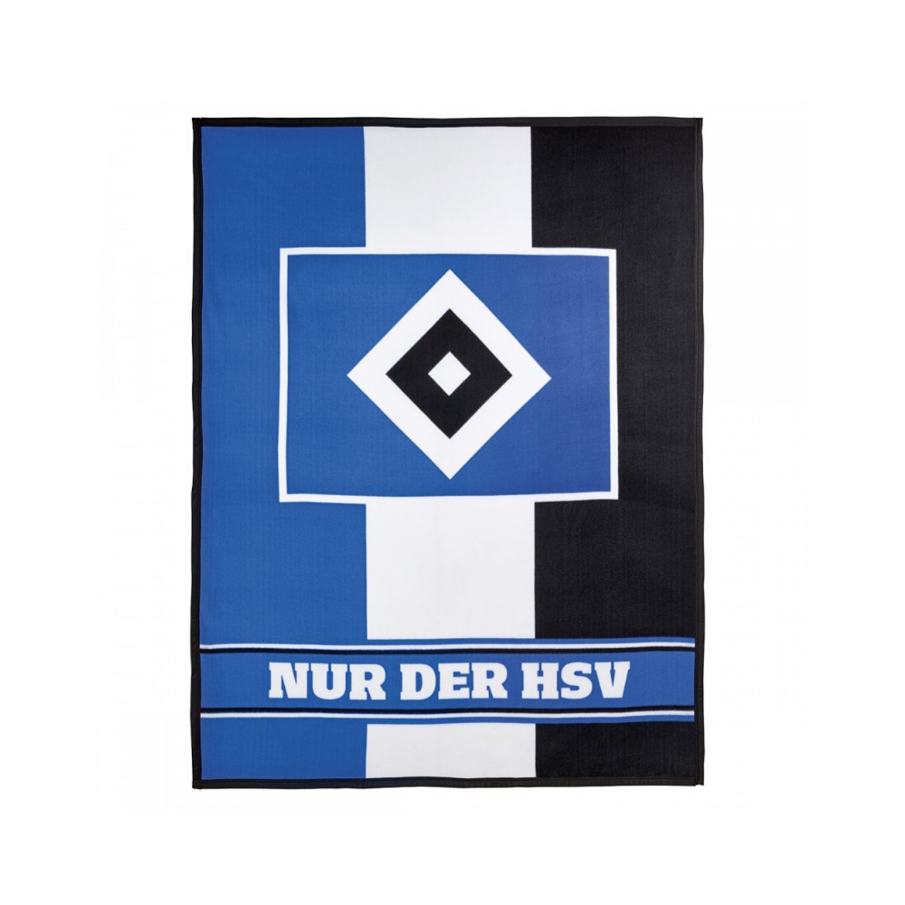 HAMBURGER SV Kinder Wohndecke "Hamburger SV Decke HSV Fleecedecke Blockstreifen", blau, Polyester, Wohndecken